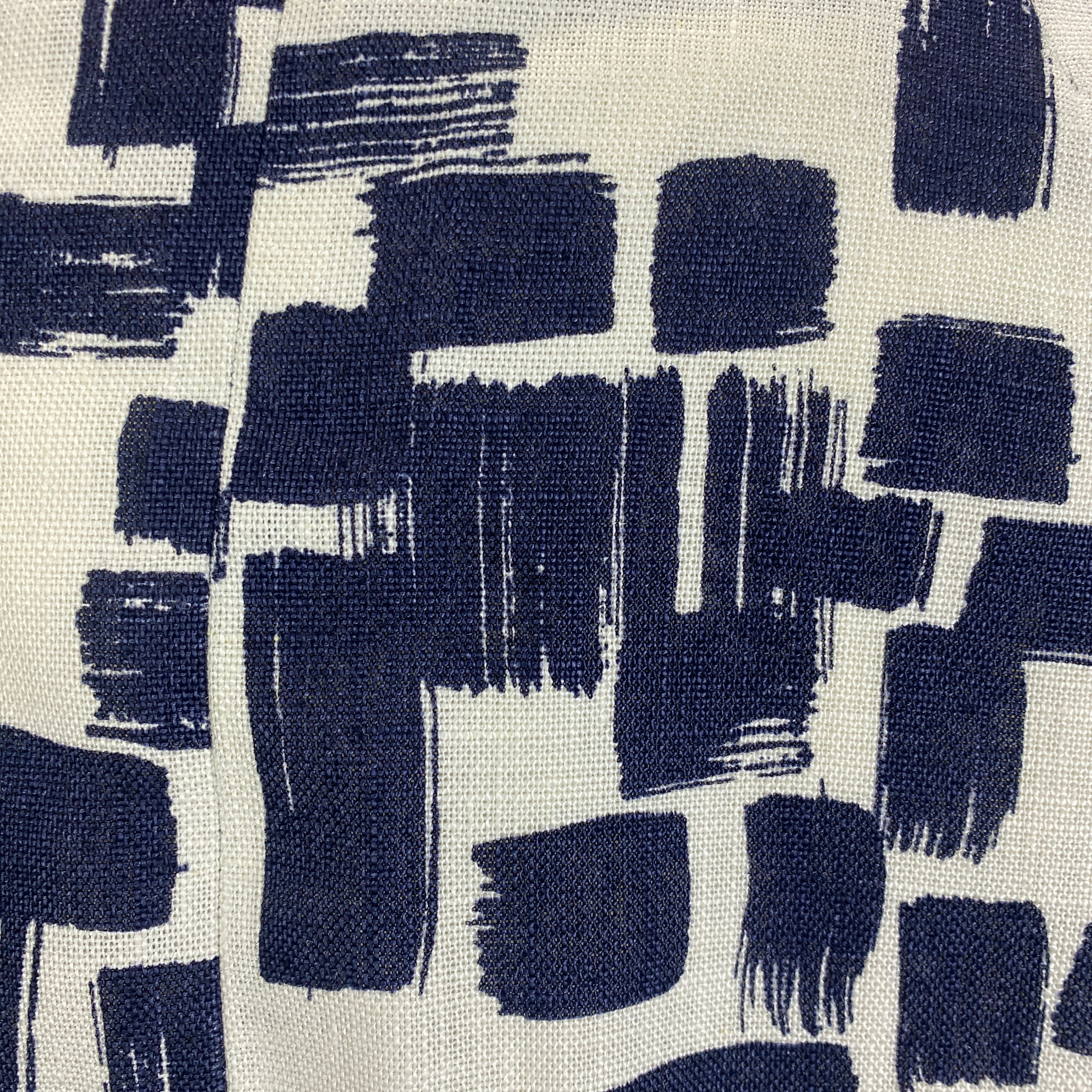 Weekend Max Mara Navy & Cream Print Linen Coat L