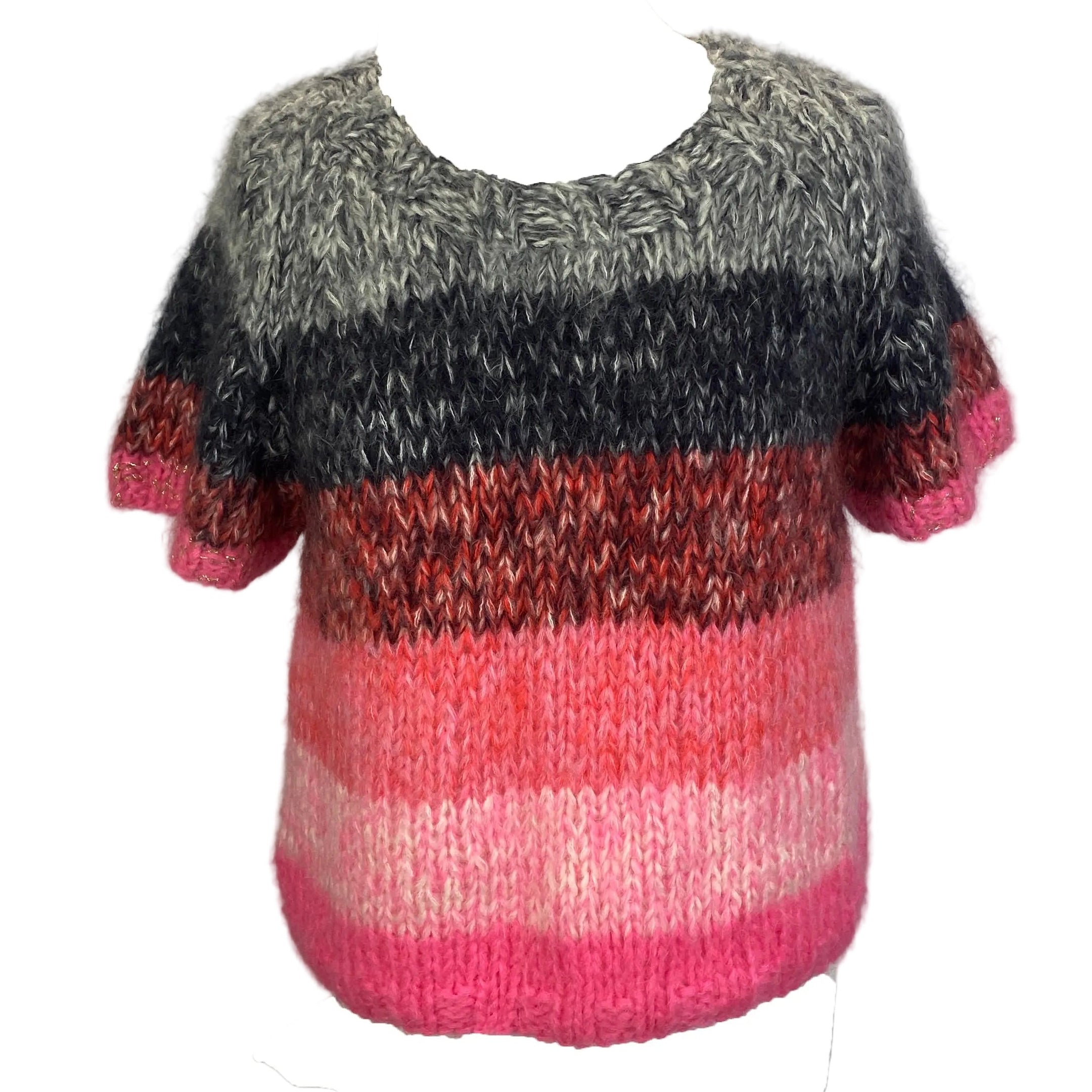 Dawn x Dare £195 Pinks & Greys Estelle Mohair Sweater S/M/L
