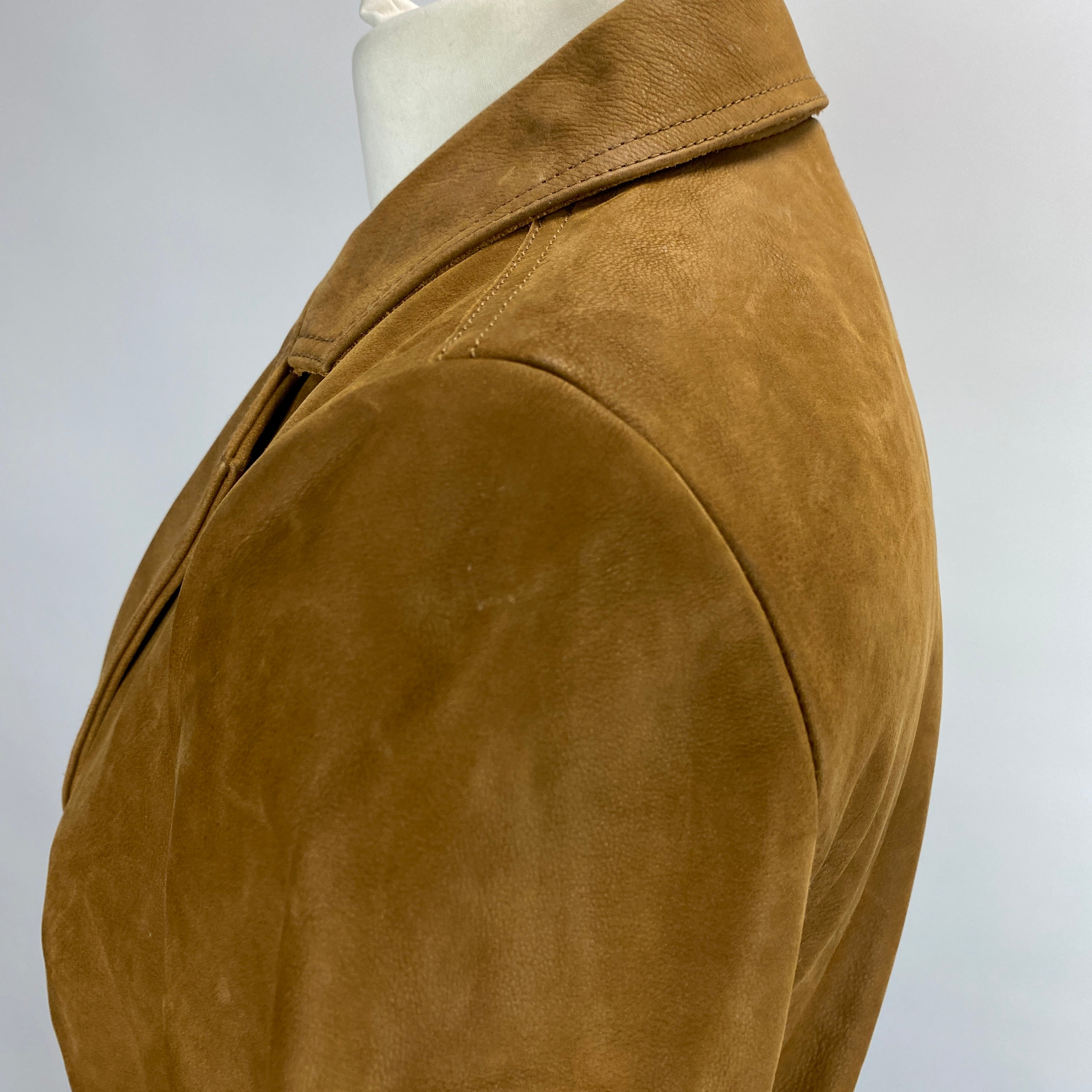 Me&Em New £375 Camel Nubuck Leather Forever Blazer XS