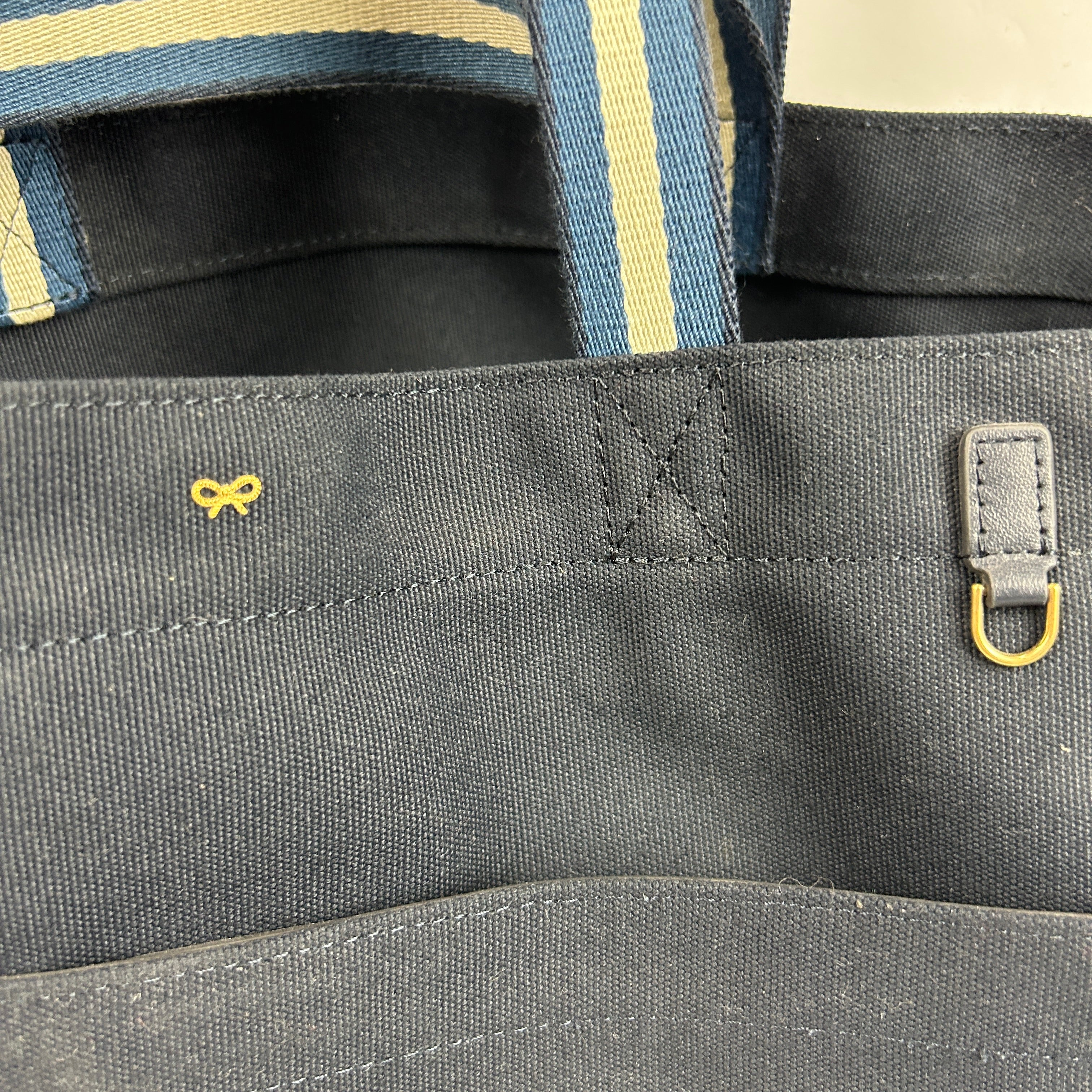 Anya Hindmarch £195 Navy Recycled Canvas Carry-On Tote Bag