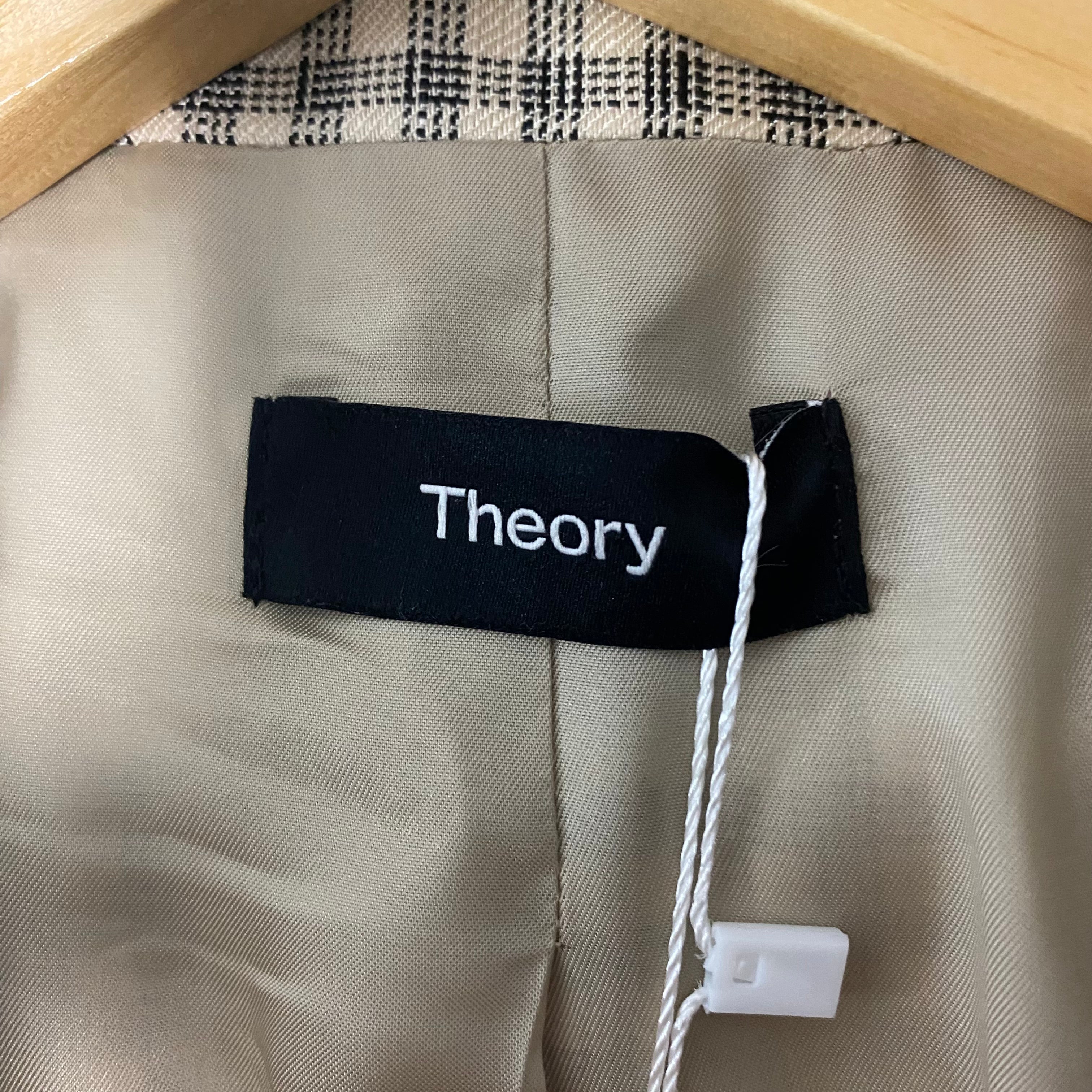 Theory New £495 Black & Cream Check Jacket S