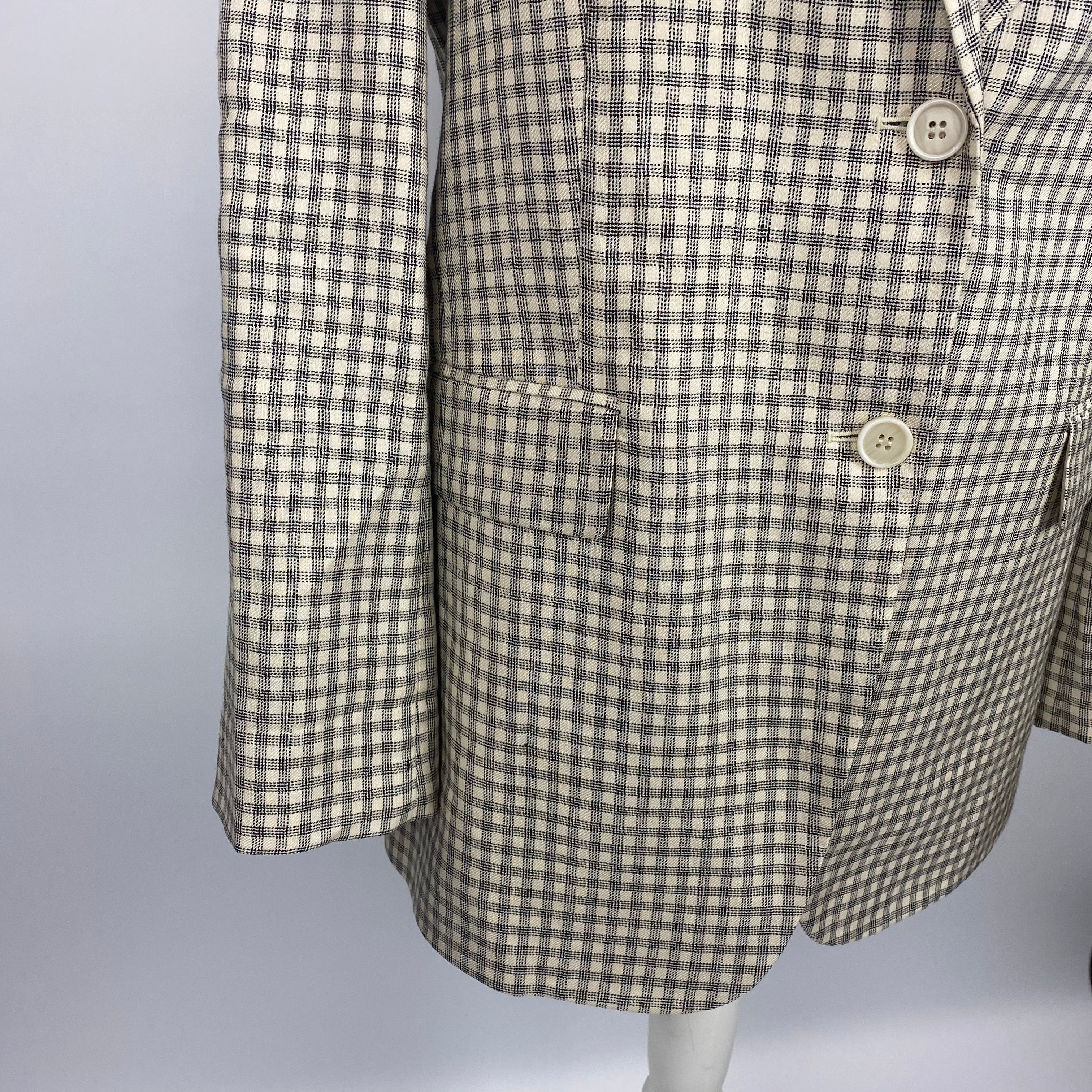 Theory New £495 Black & Cream Check Jacket S
