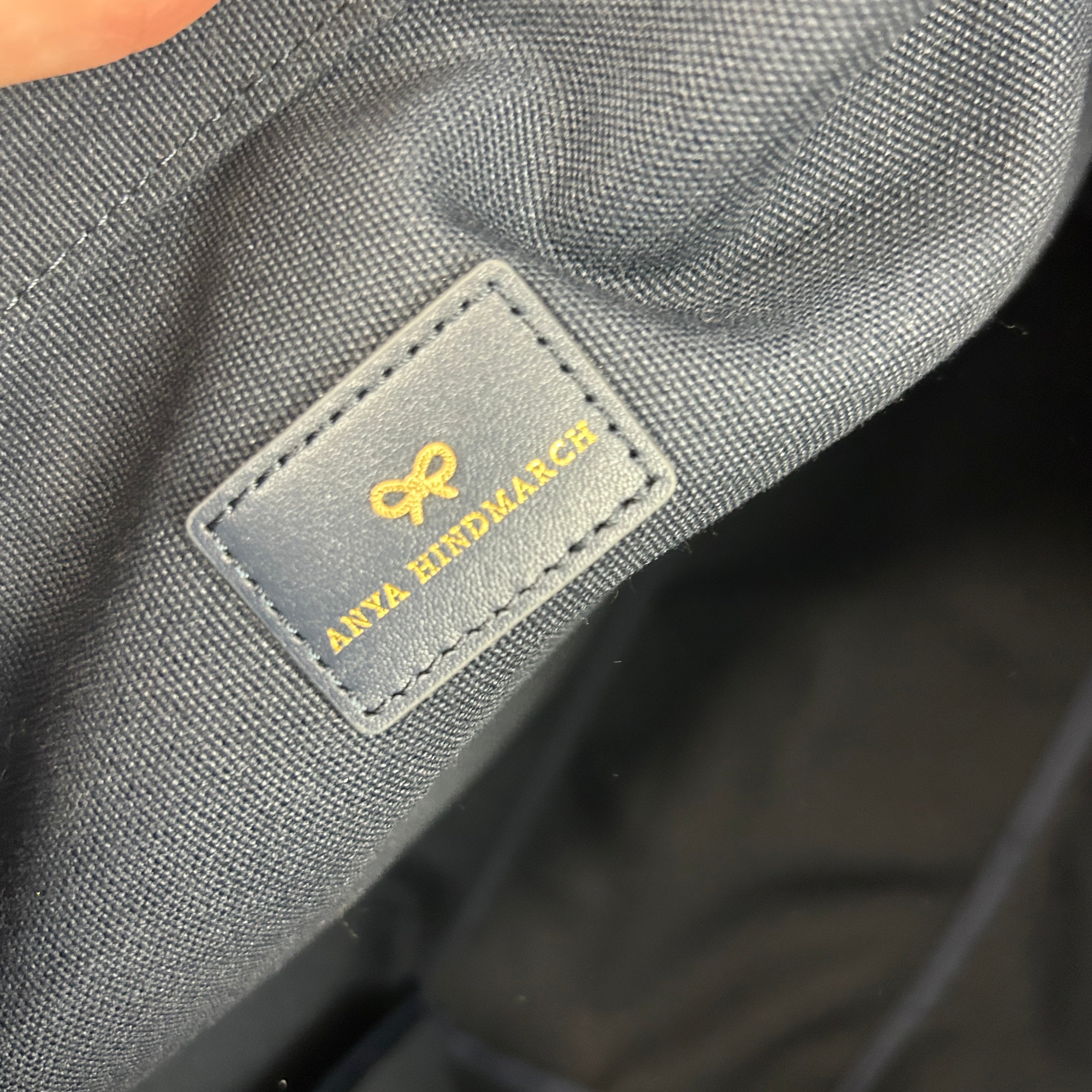 Anya Hindmarch £195 Navy Recycled Canvas Carry-On Tote Bag