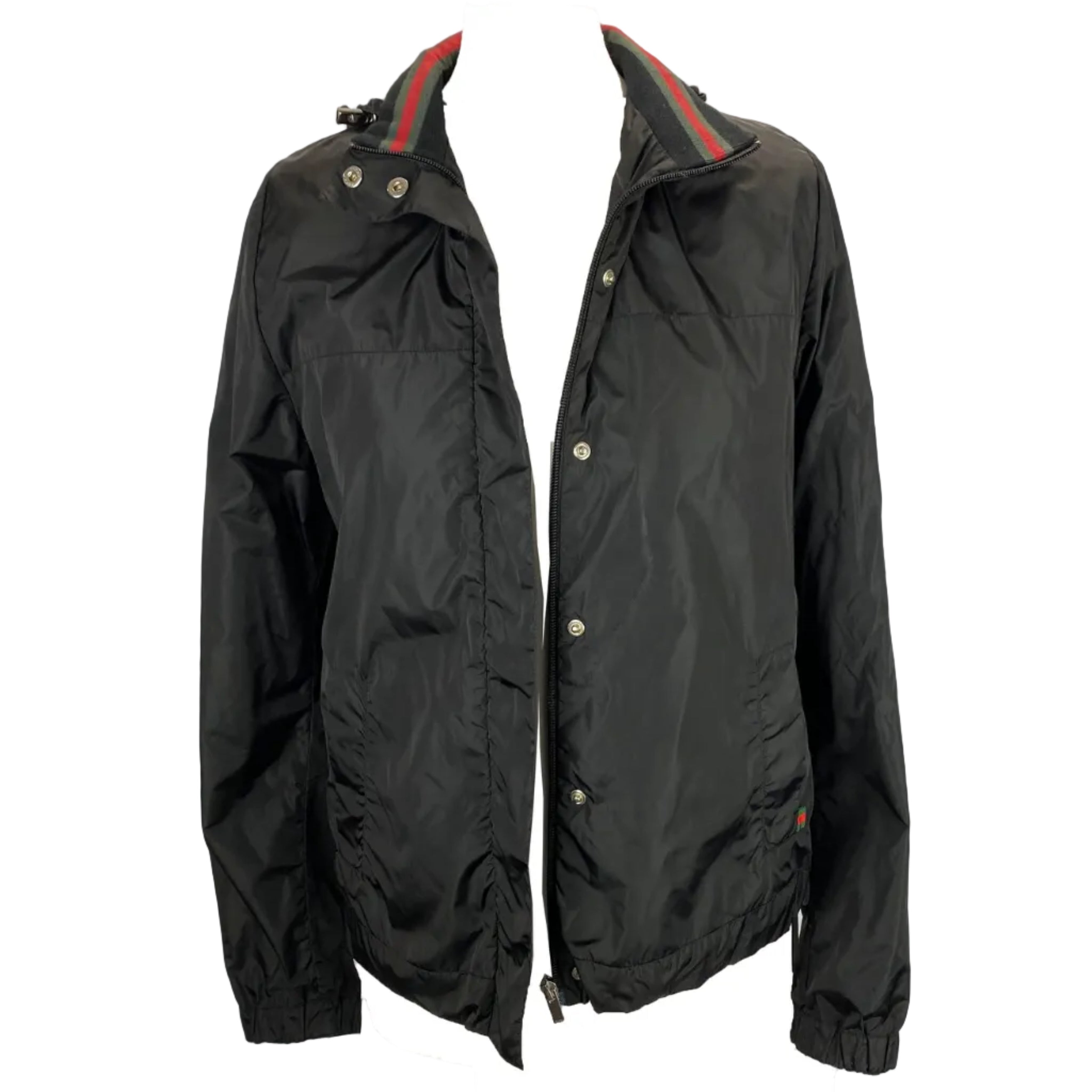 Gucci £774 Black Nylon Lightweight Bomber Jacket XS-S