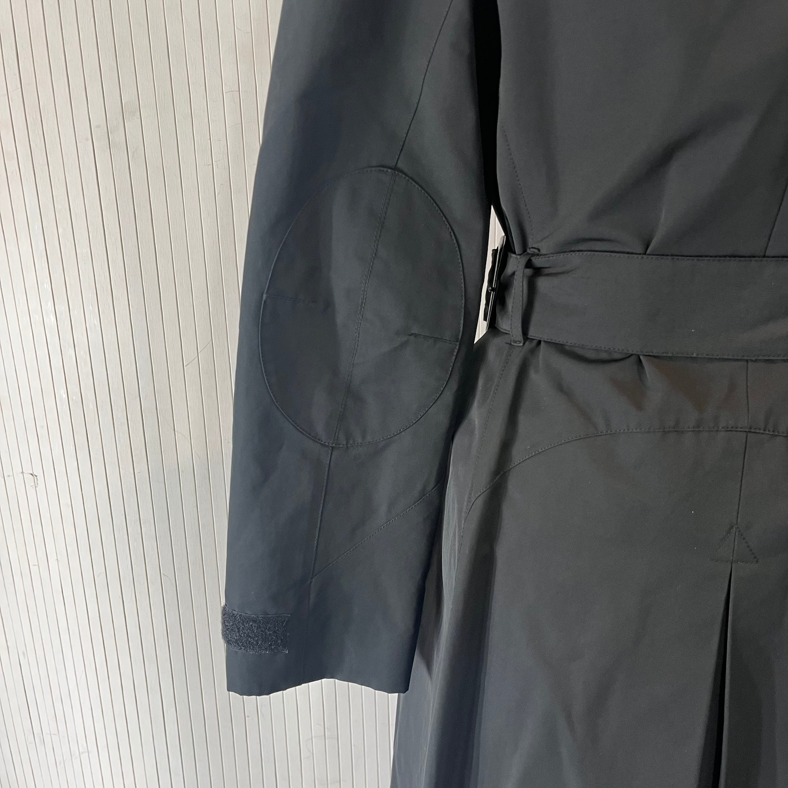 Prada Black Polycotton Belted Coat S