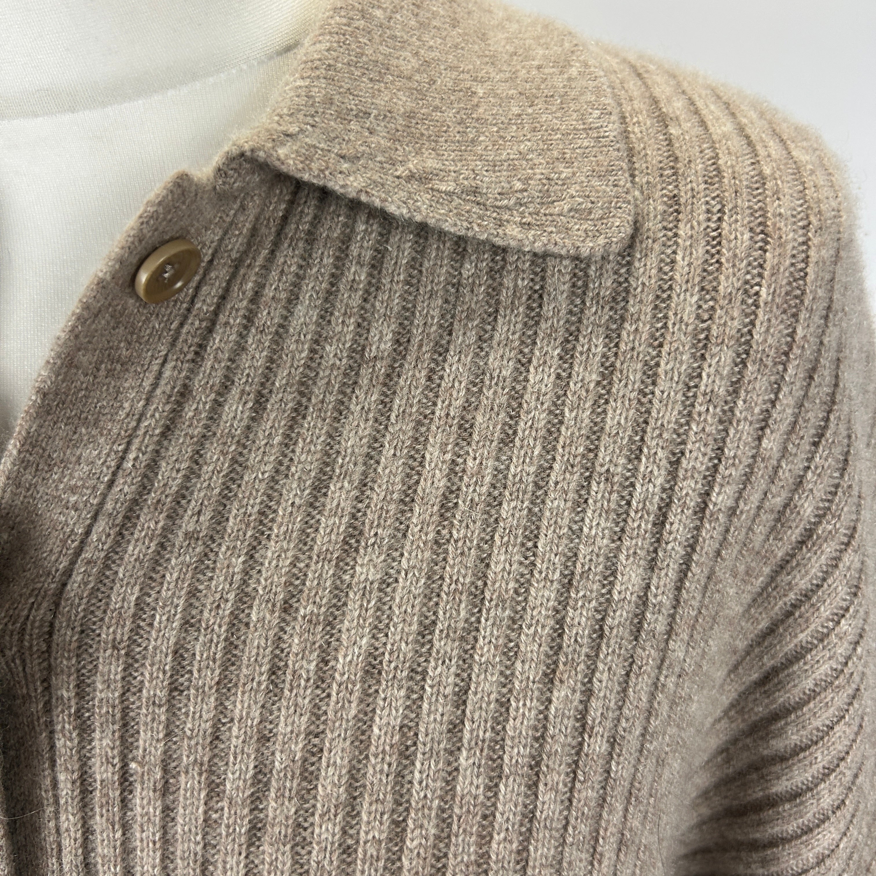 Reformation £300 Oatmeal Cashmere Rib Fantino Cardigan S-L