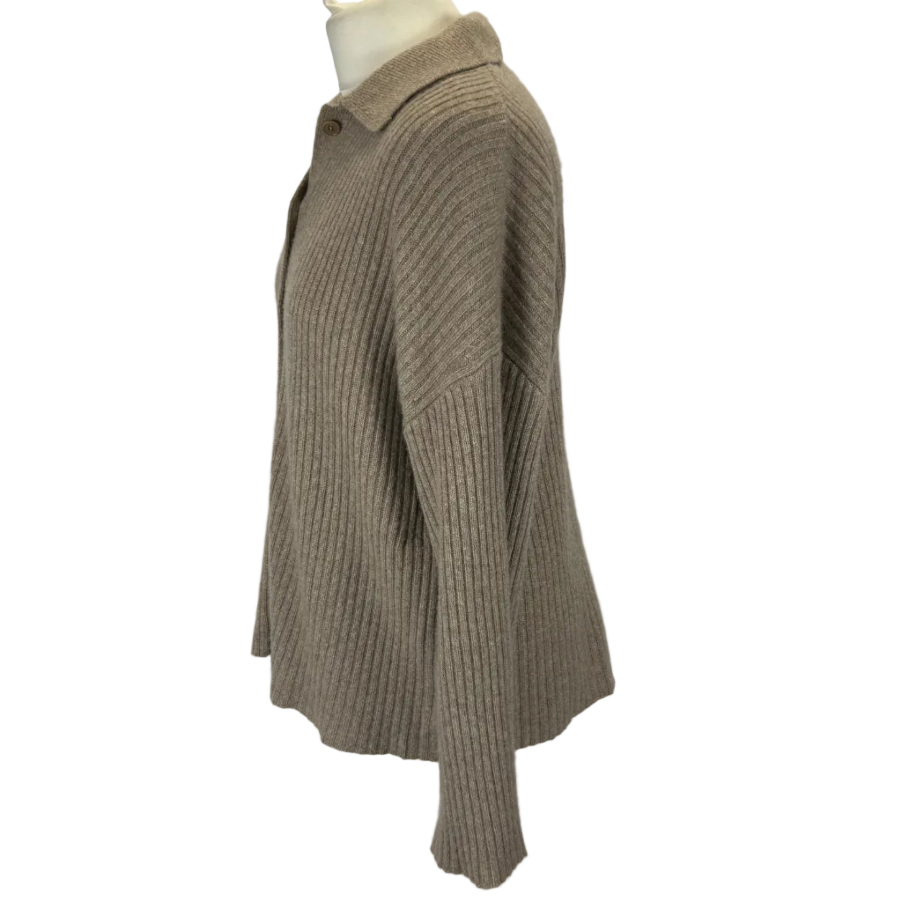 Reformation £300 Oatmeal Cashmere Rib Fantino Cardigan S-L