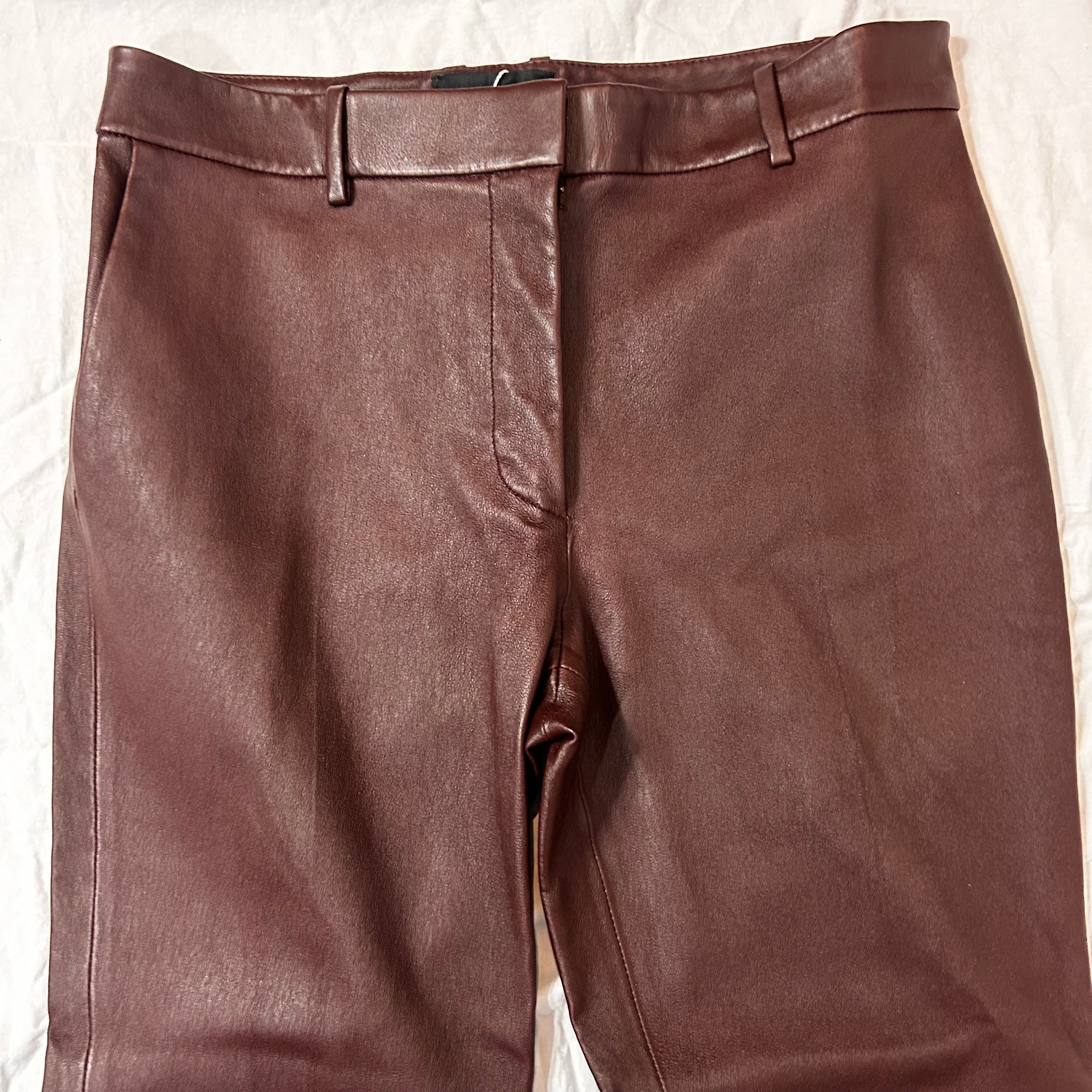Joseph Brand New £1075 Chestnut Leather Coleman Pants M