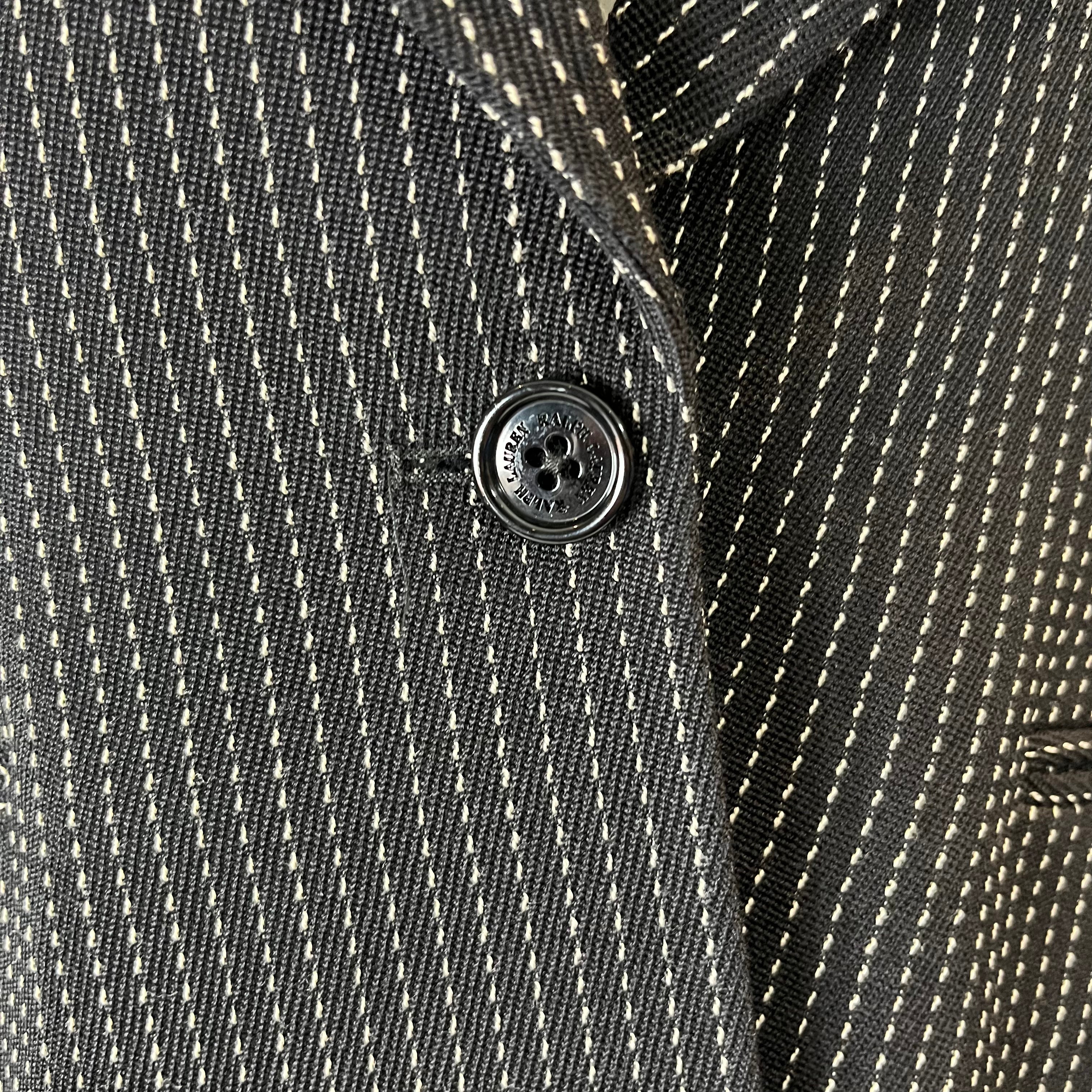Ralph Lauren Black Pinstripe Wool Jacket S