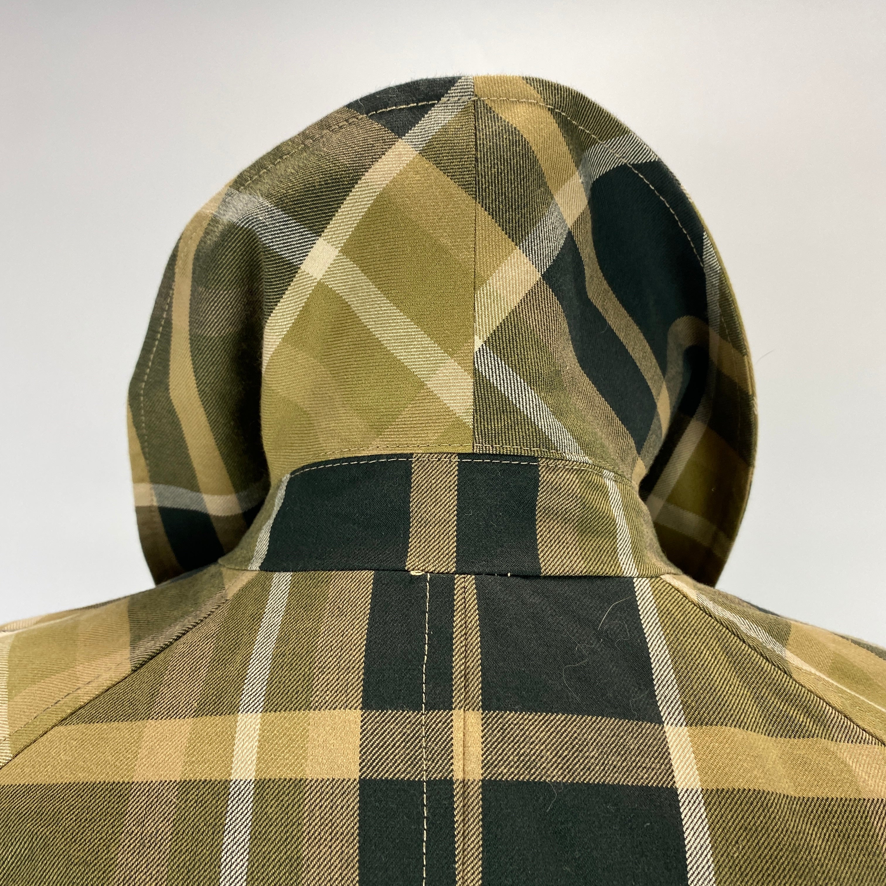 Sezane New £275 Moss & Beige Check Clyde Coat XXS-S