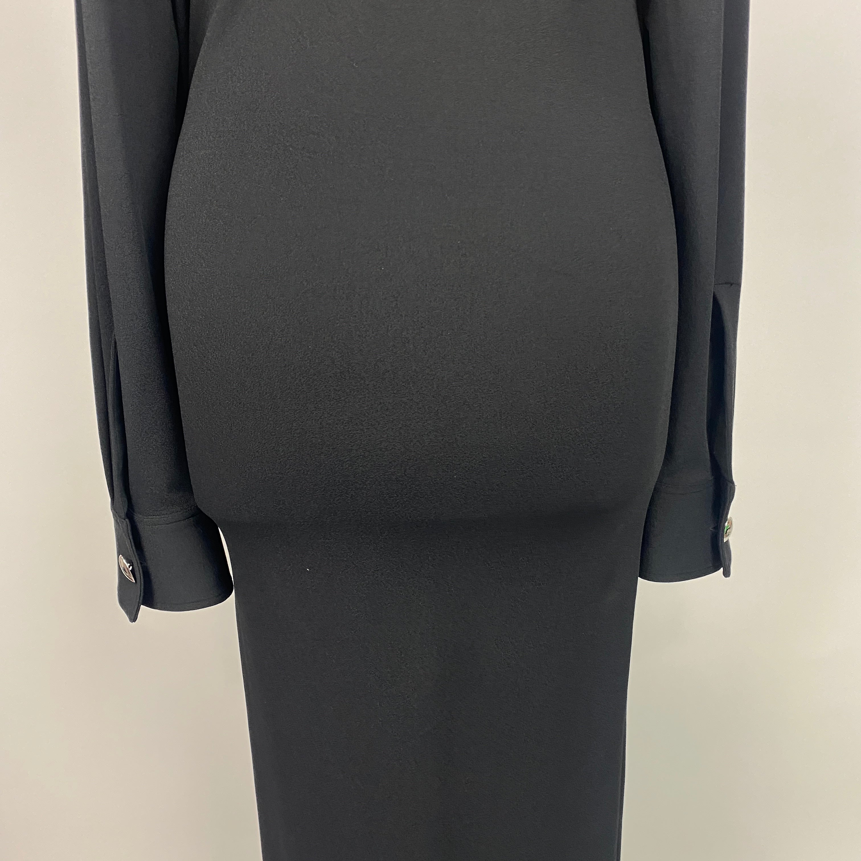 Bottega Veneta £2570 Black Knit Jersey Polo Maxi Dress M