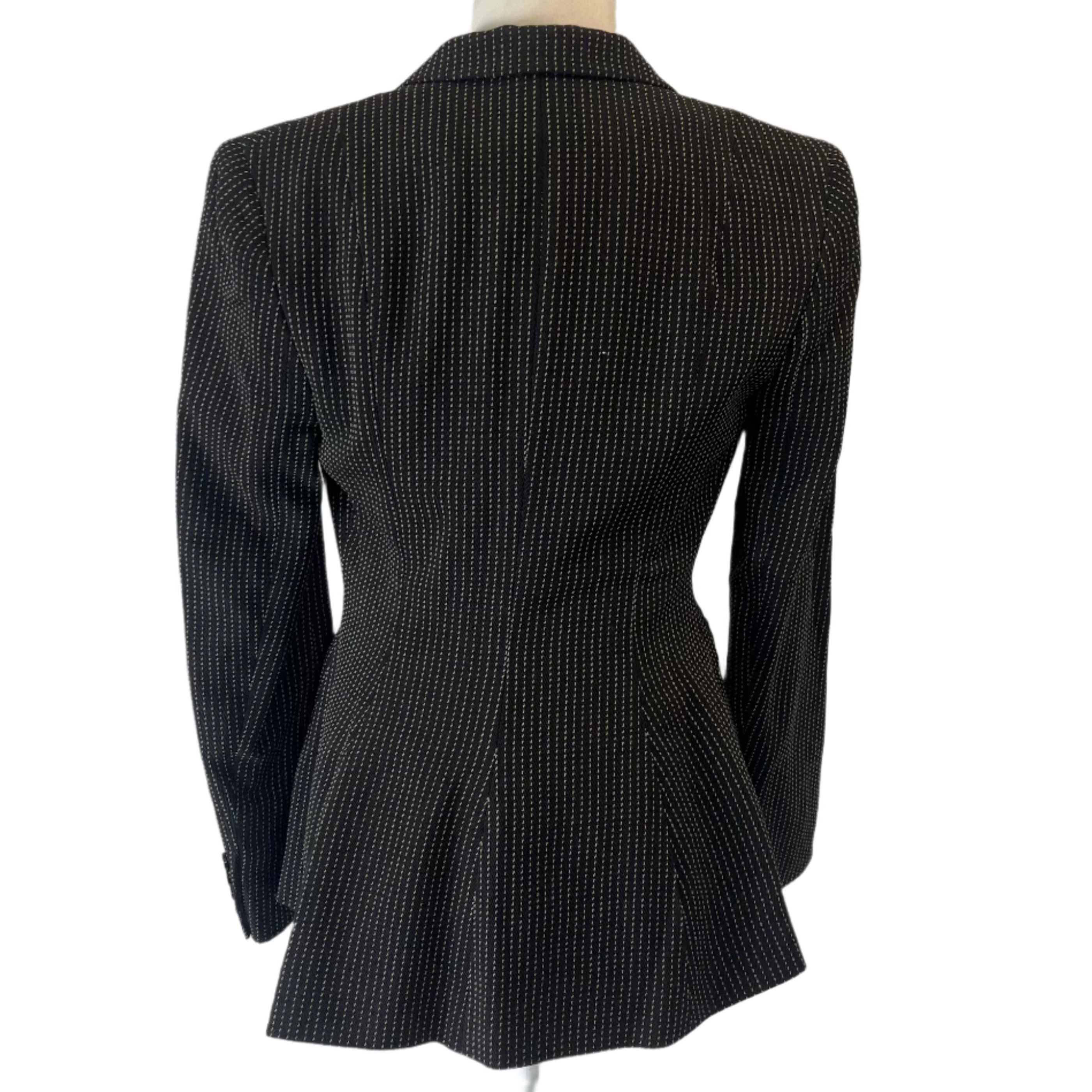 Ralph Lauren Black Pinstripe Wool Jacket S