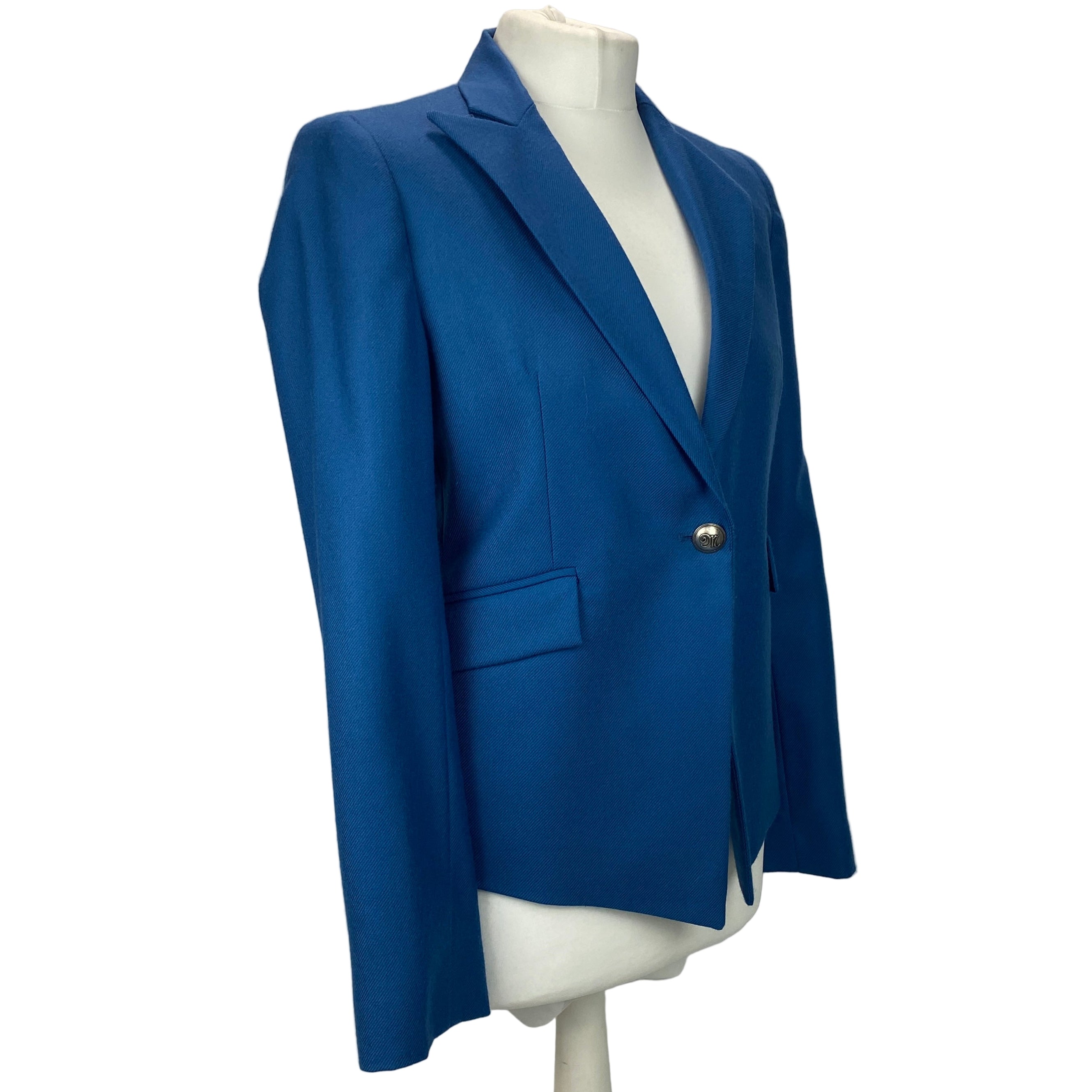 Moloh £675 Blue Wool Single Button Jacket XS