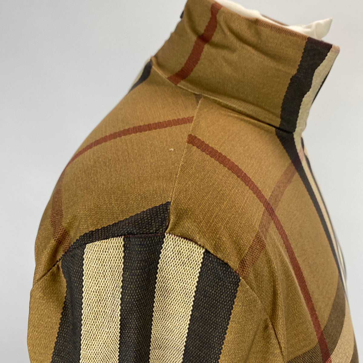 Burberry New Camel Nova Check Turtleneck Top M