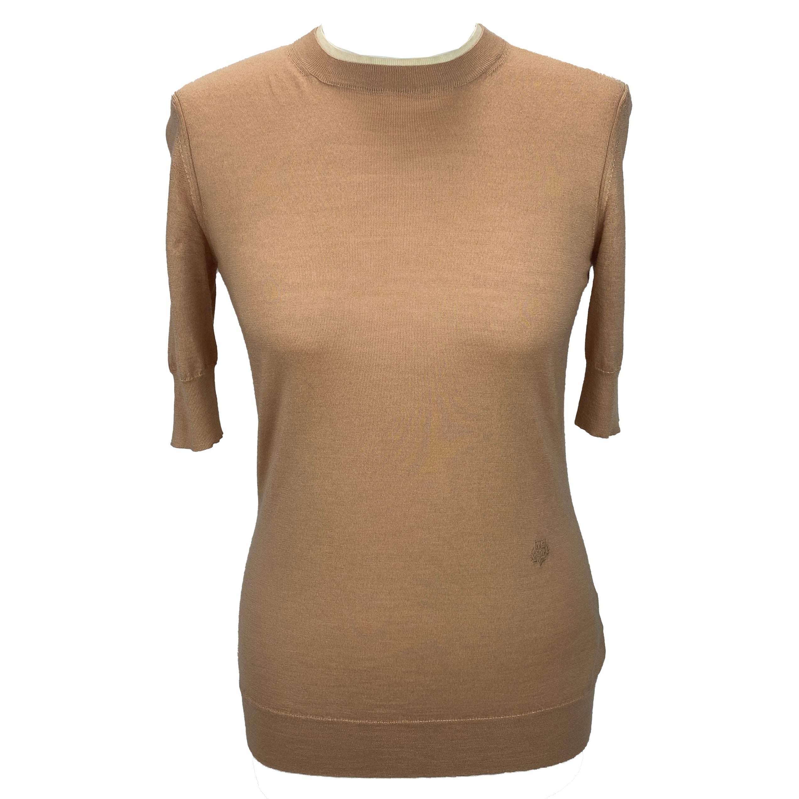 Loro Piana £800 Plaster Nude Silk & Cashmere Fine Knit Sweater S