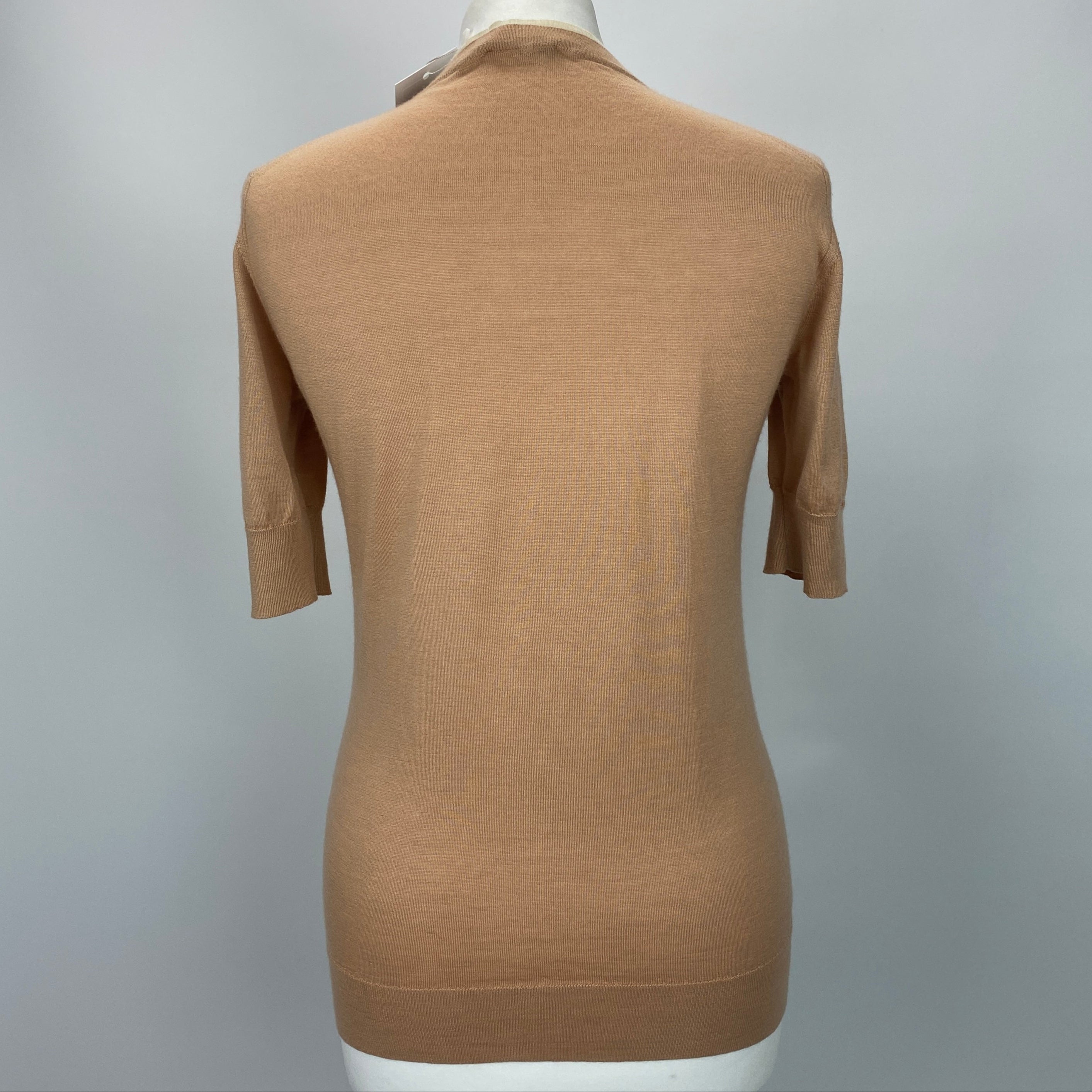 Loro Piana £800 Plaster Nude Silk & Cashmere Fine Knit Sweater S