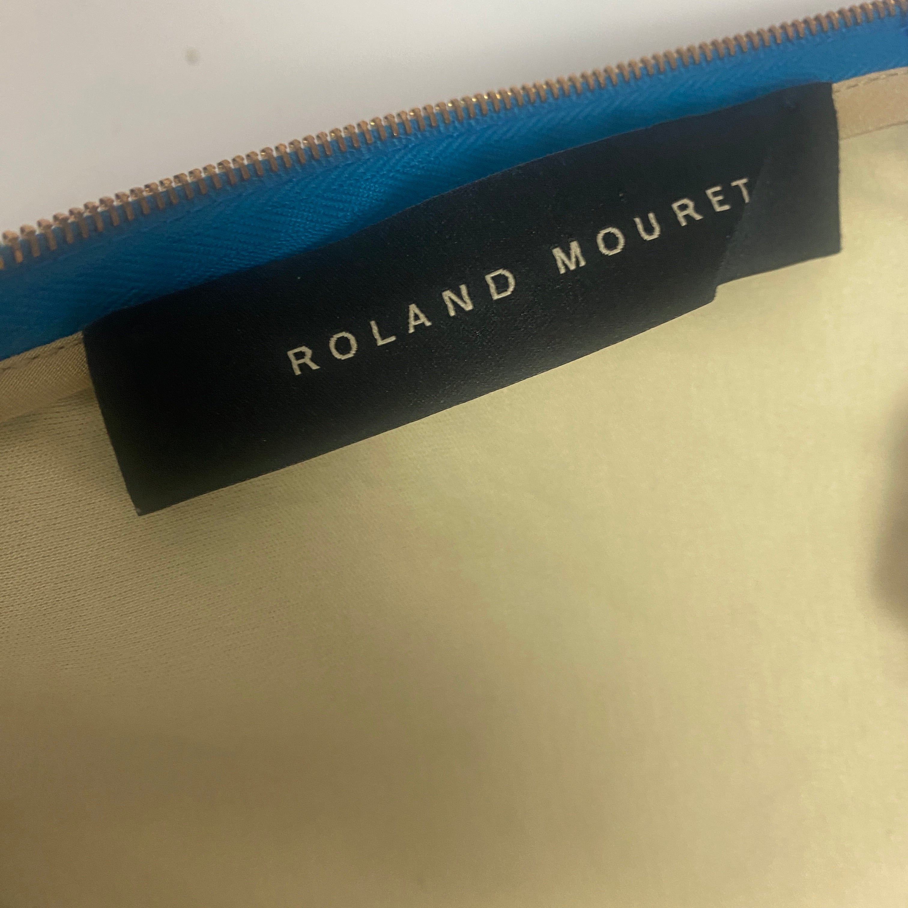Roland Mouret Sky Blue Textured Wool Crepe Origami Shift Dress M