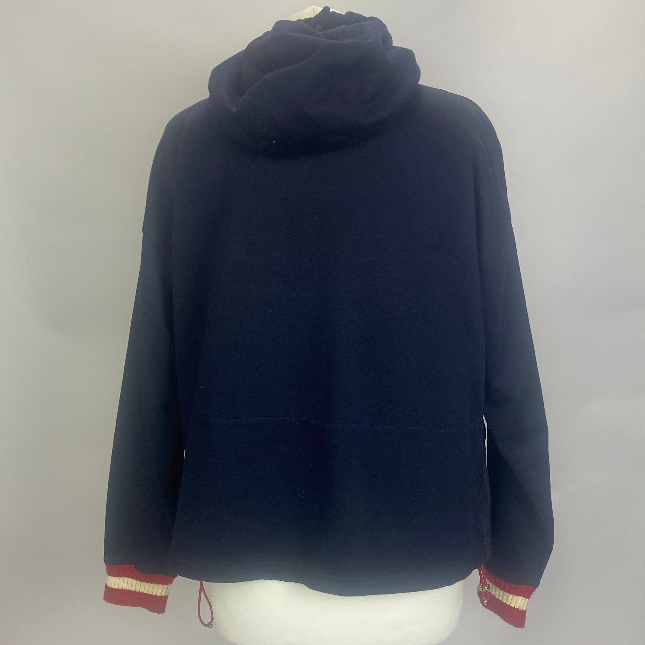 Moncler Navy & Scarlet Lightweight Duvet Maglia Jacket M