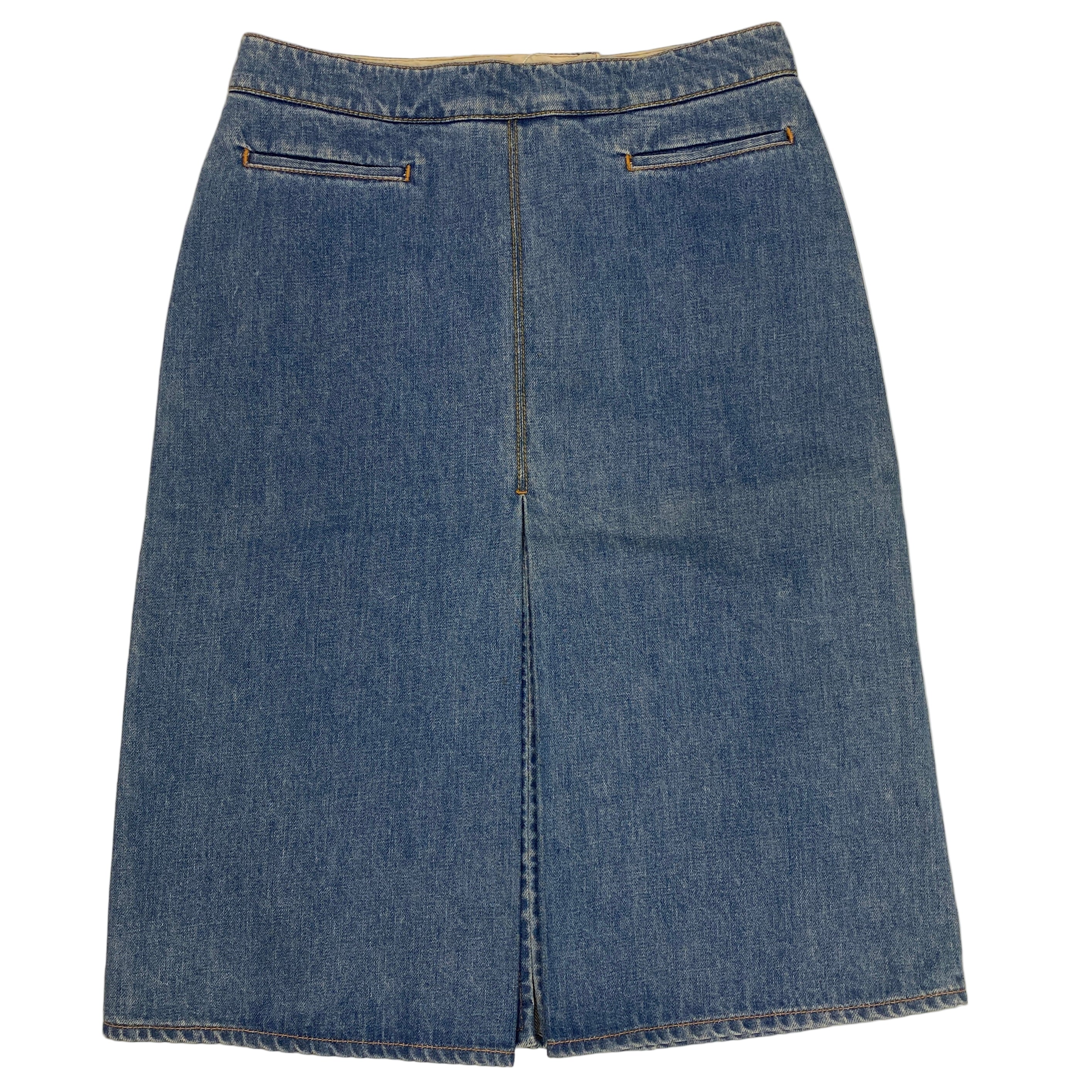 Stella McCartney Washed Denim Midi Skirt 30