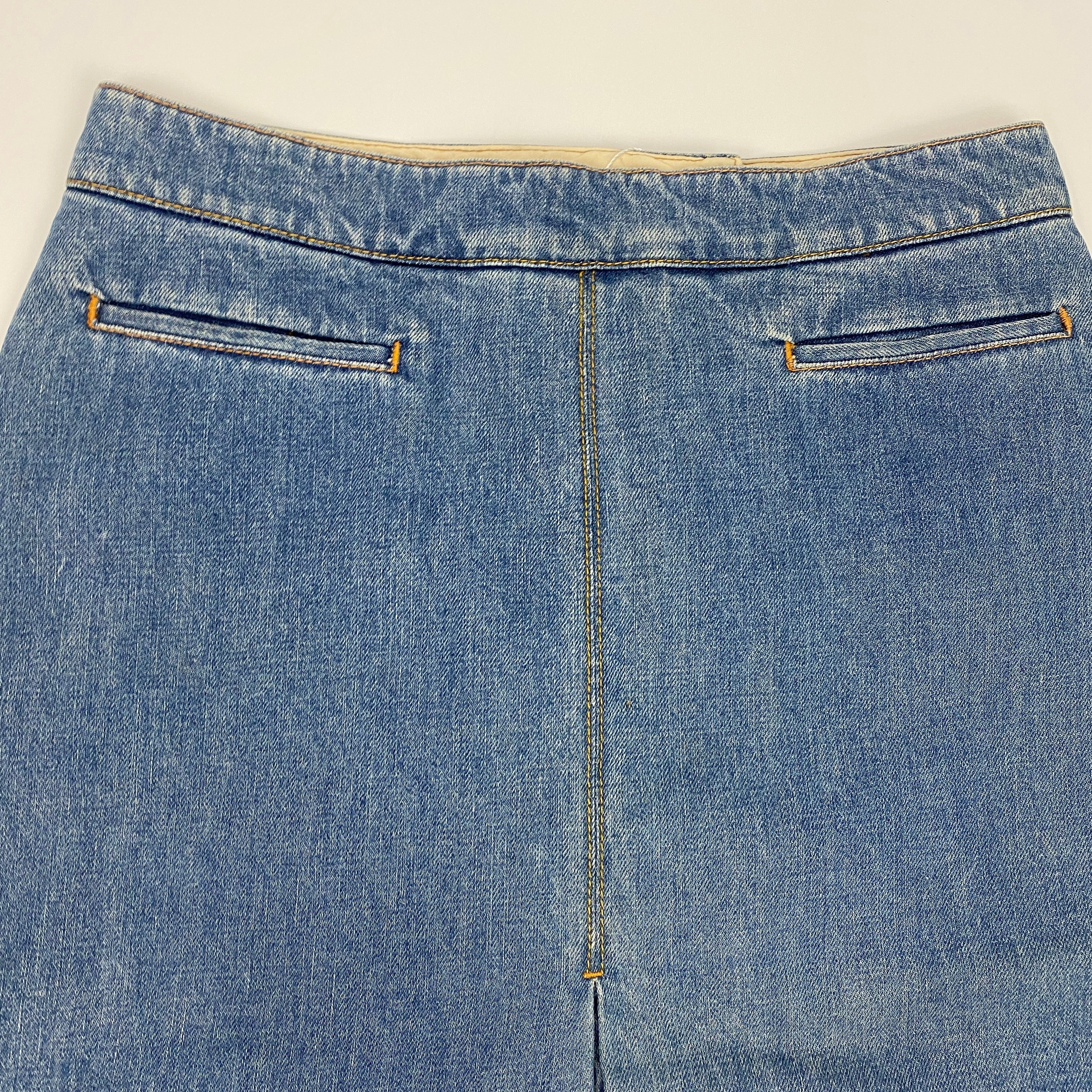 Stella McCartney Washed Denim Midi Skirt 30