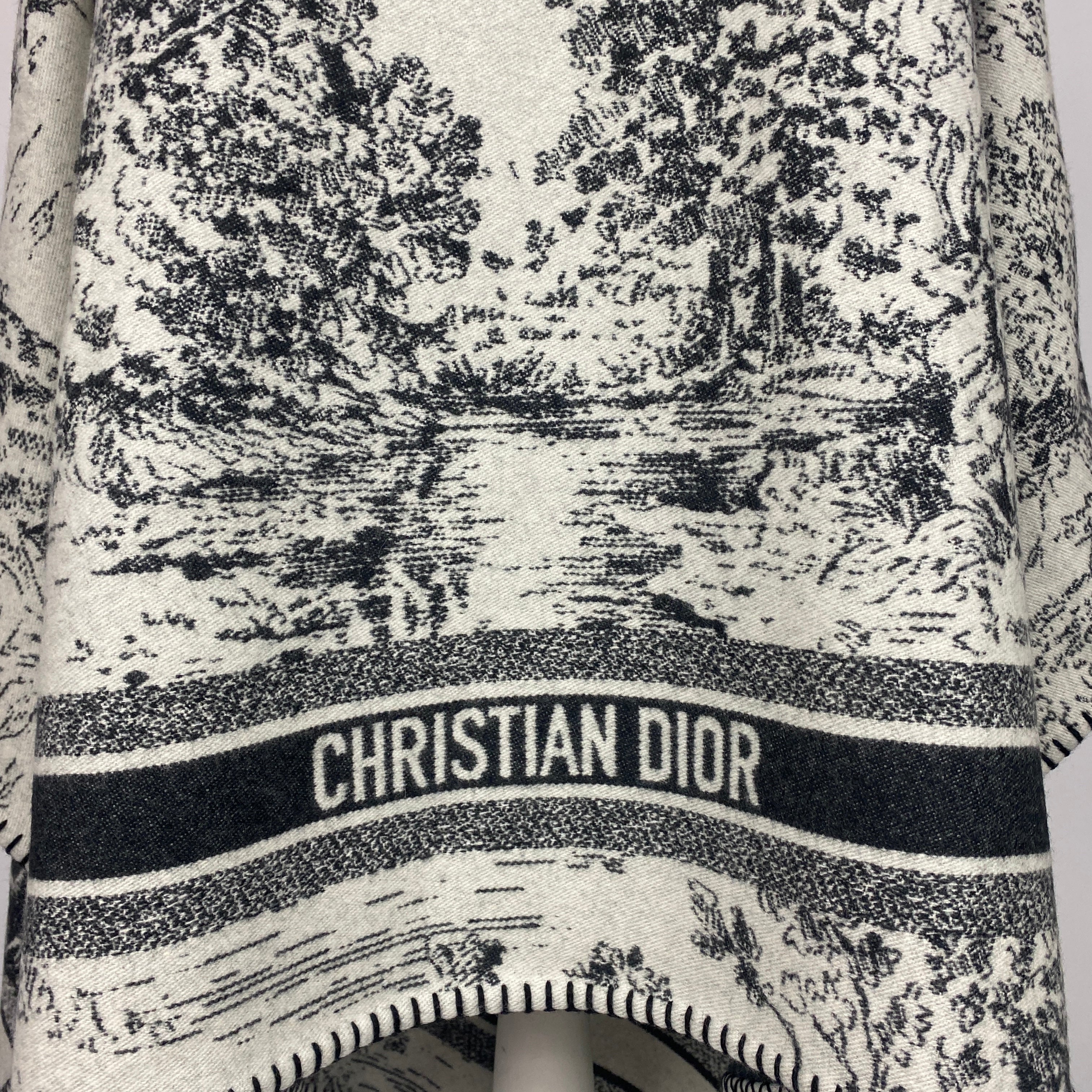 Christian Dior New Scotland Toile De Jouy Cashmere & Wool Blanket