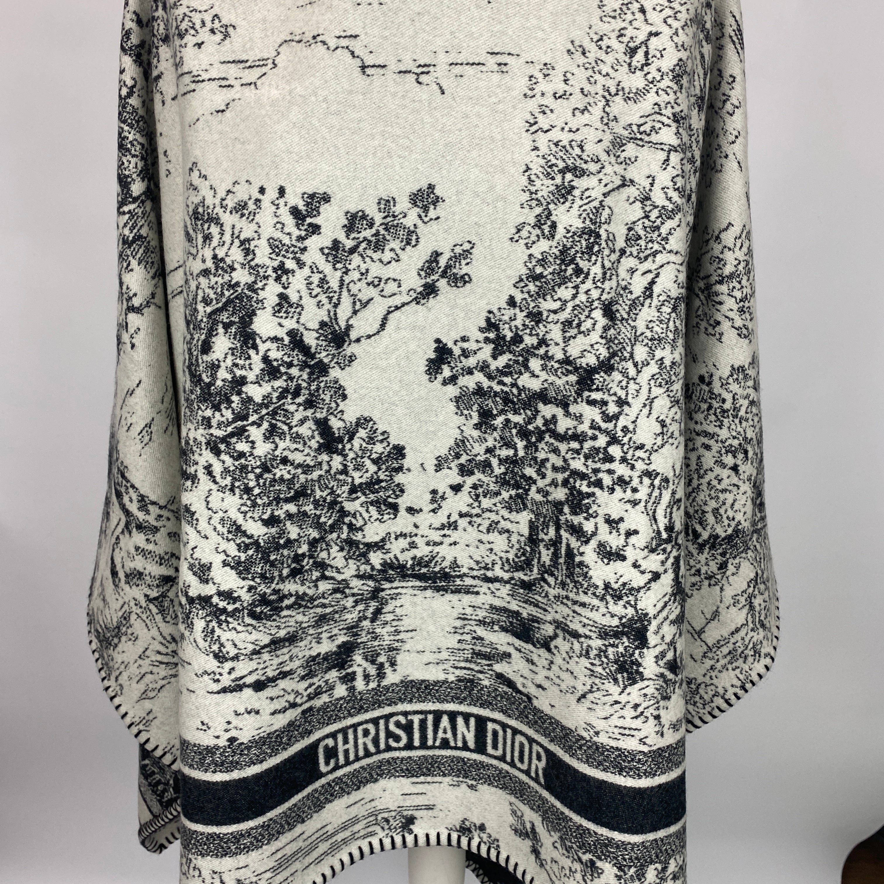 Christian Dior New Scotland Toile De Jouy Cashmere & Wool Blanket