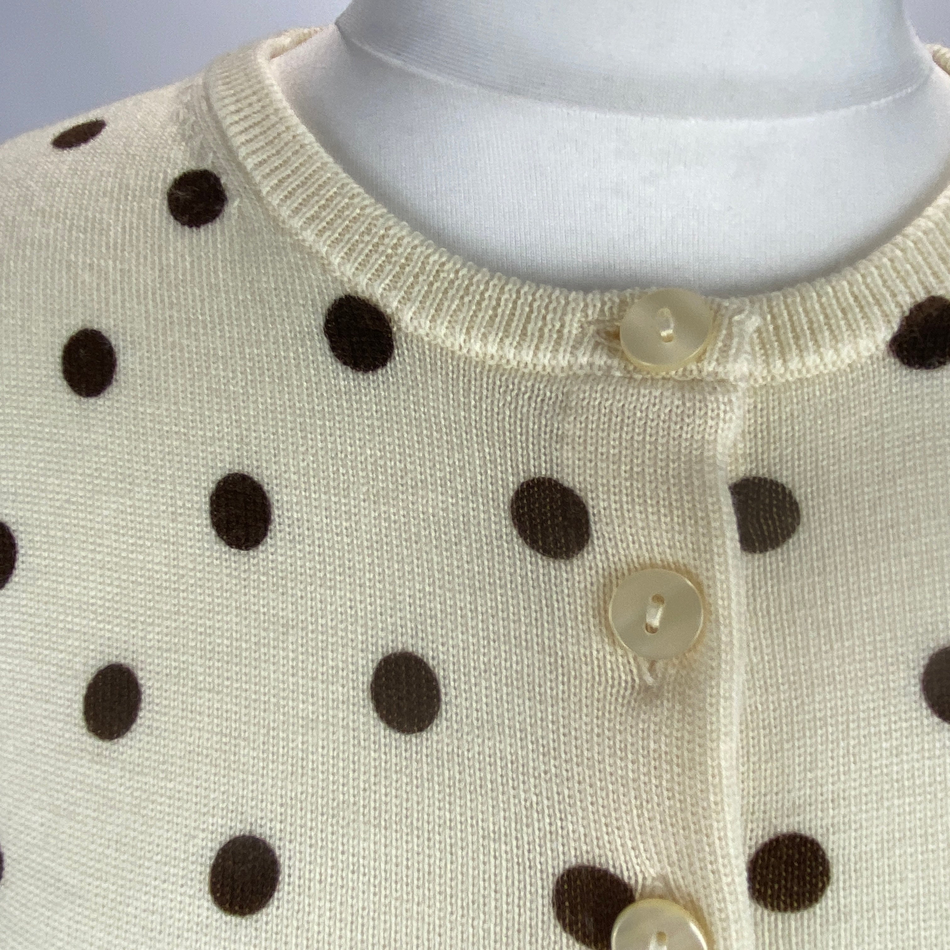 Reformation New £180 Cream Polka Dot Bernadette Cardigan S