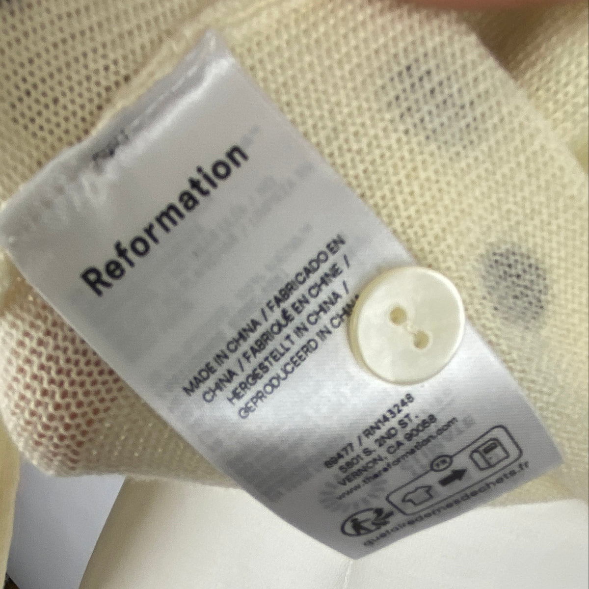 Reformation New £180 Cream Polka Dot Bernadette Cardigan S
