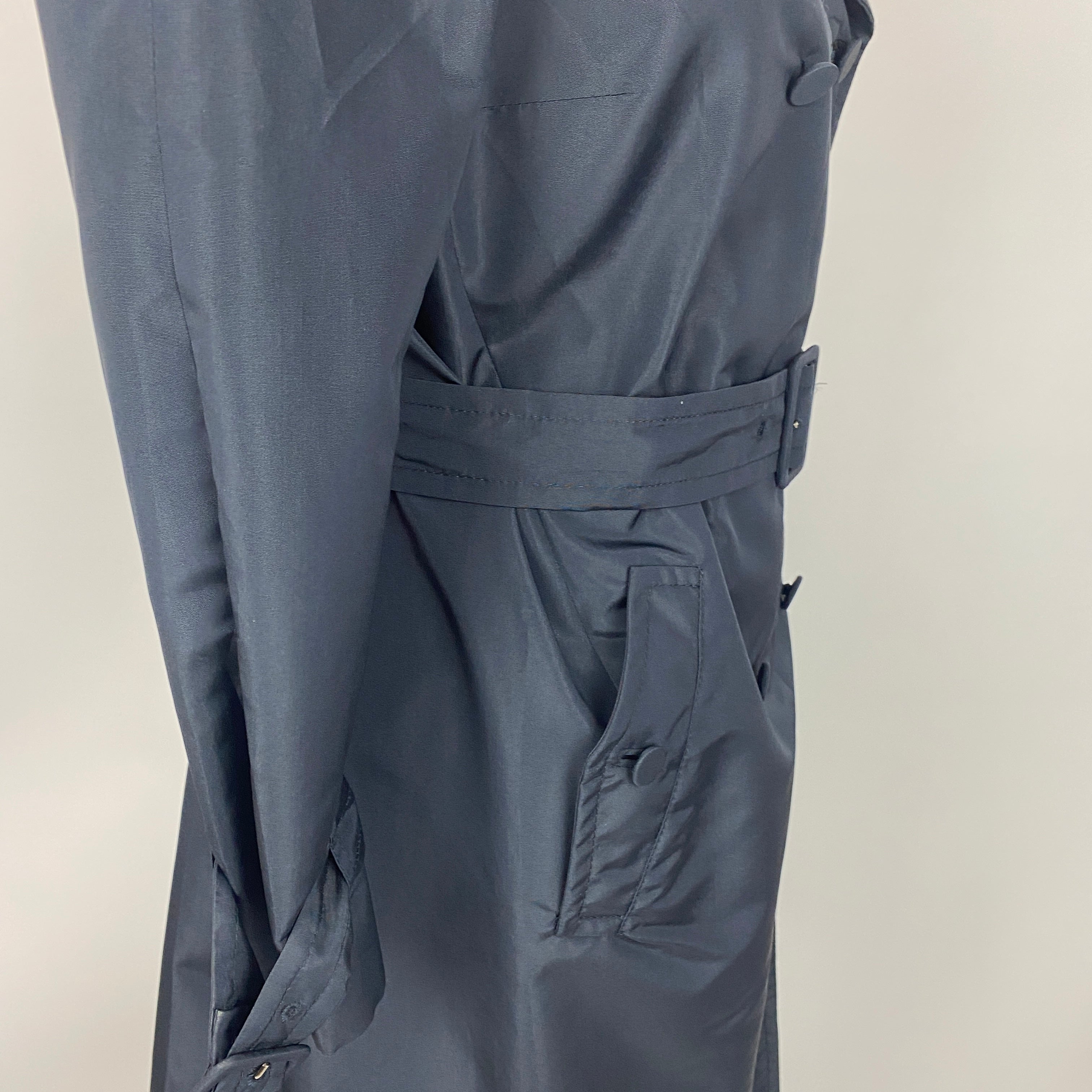 Prada Navy Silk Mix Lightweight Trench Coat M