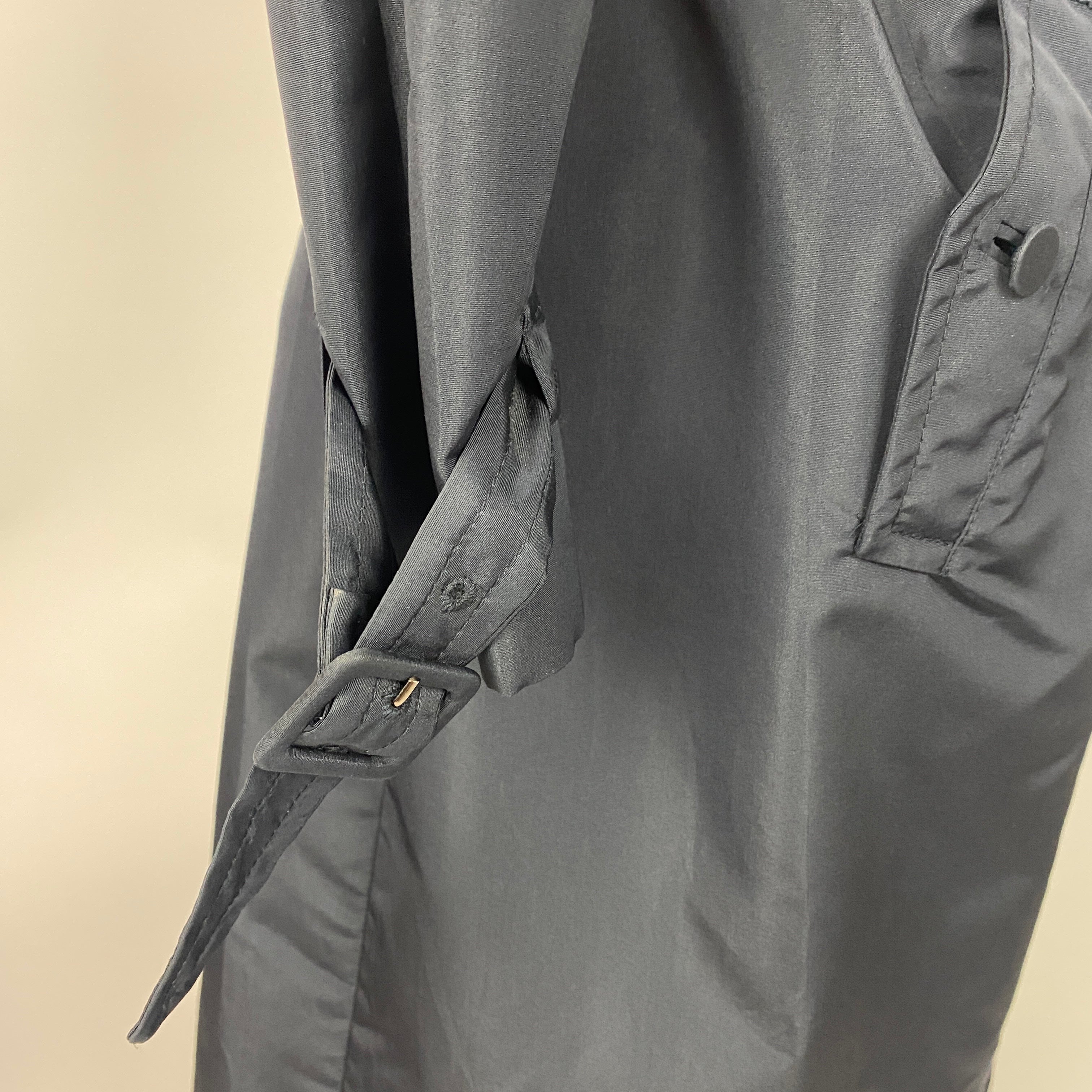 Prada Navy Silk Mix Lightweight Trench Coat M