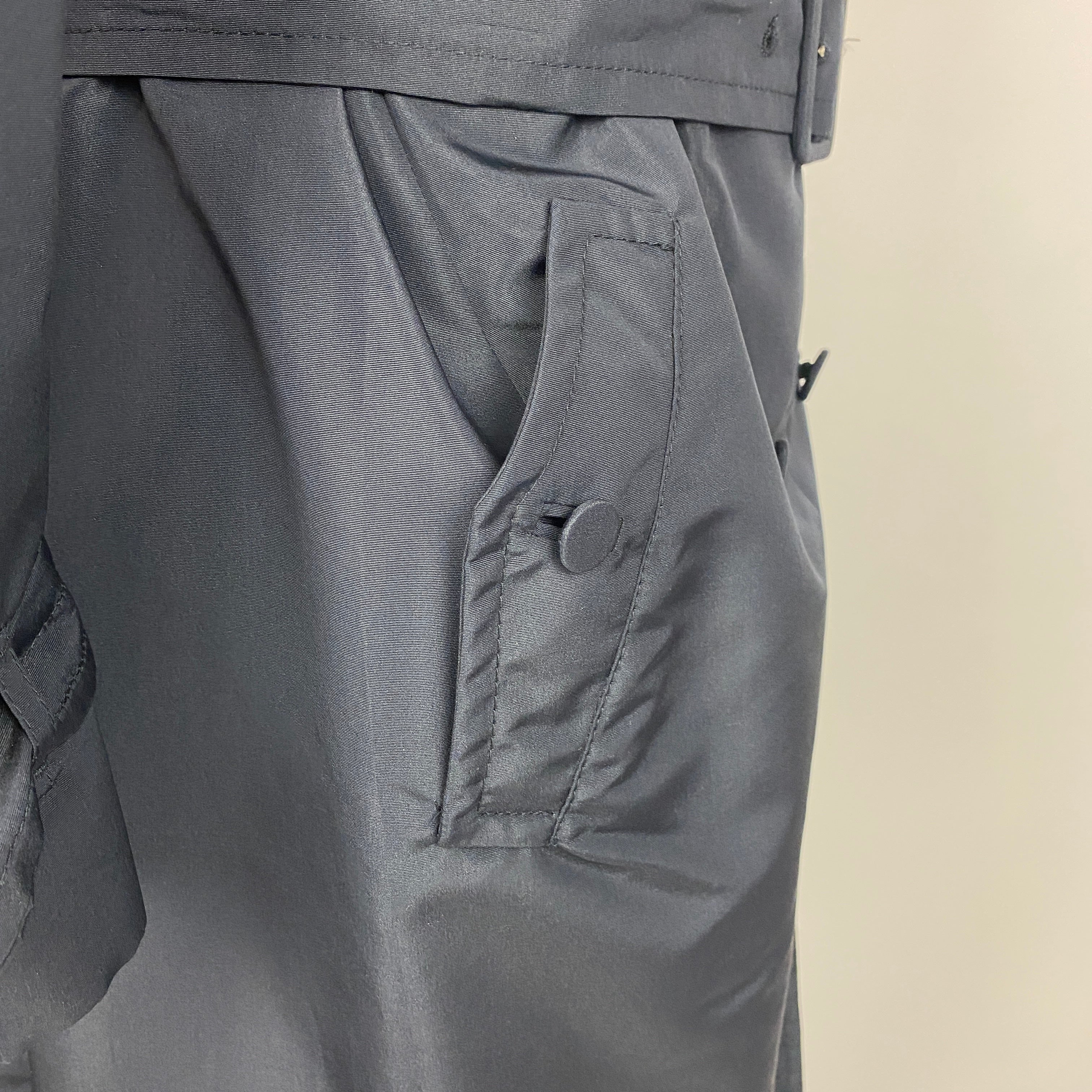 Prada Navy Silk Mix Lightweight Trench Coat M