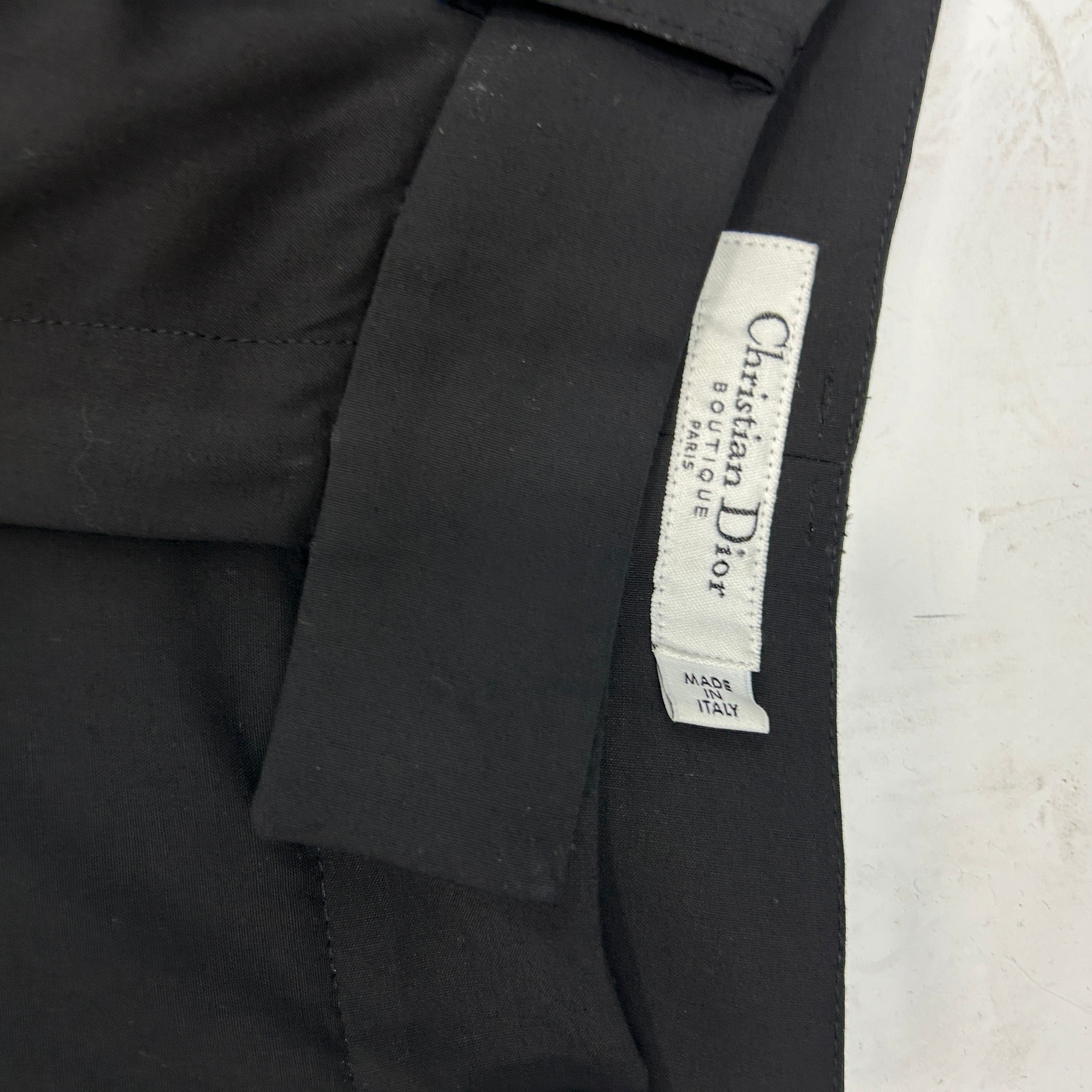 Christian Dior Black Wool Mix Wide Leg Pants M