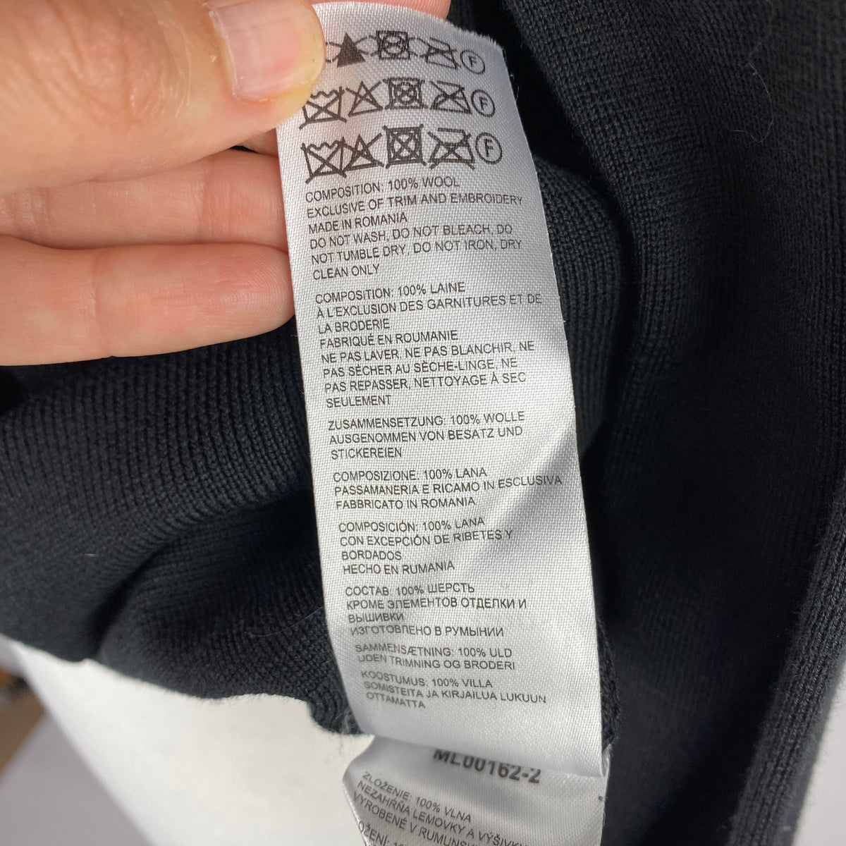 Canada Goose Black Wool Logo Hooded Sweater L