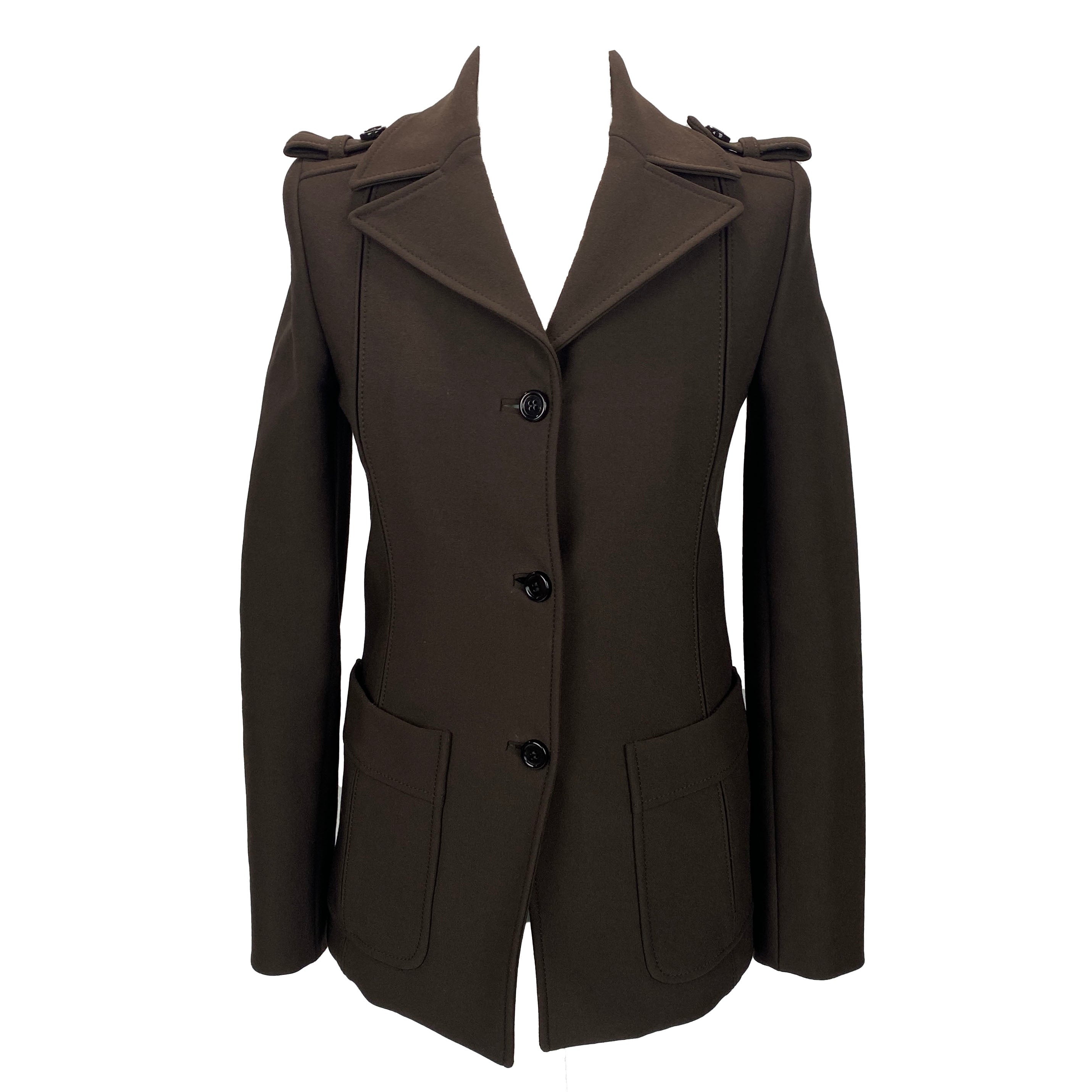 Prada Vintage Chocolate Stretch Safari Jacket XXS