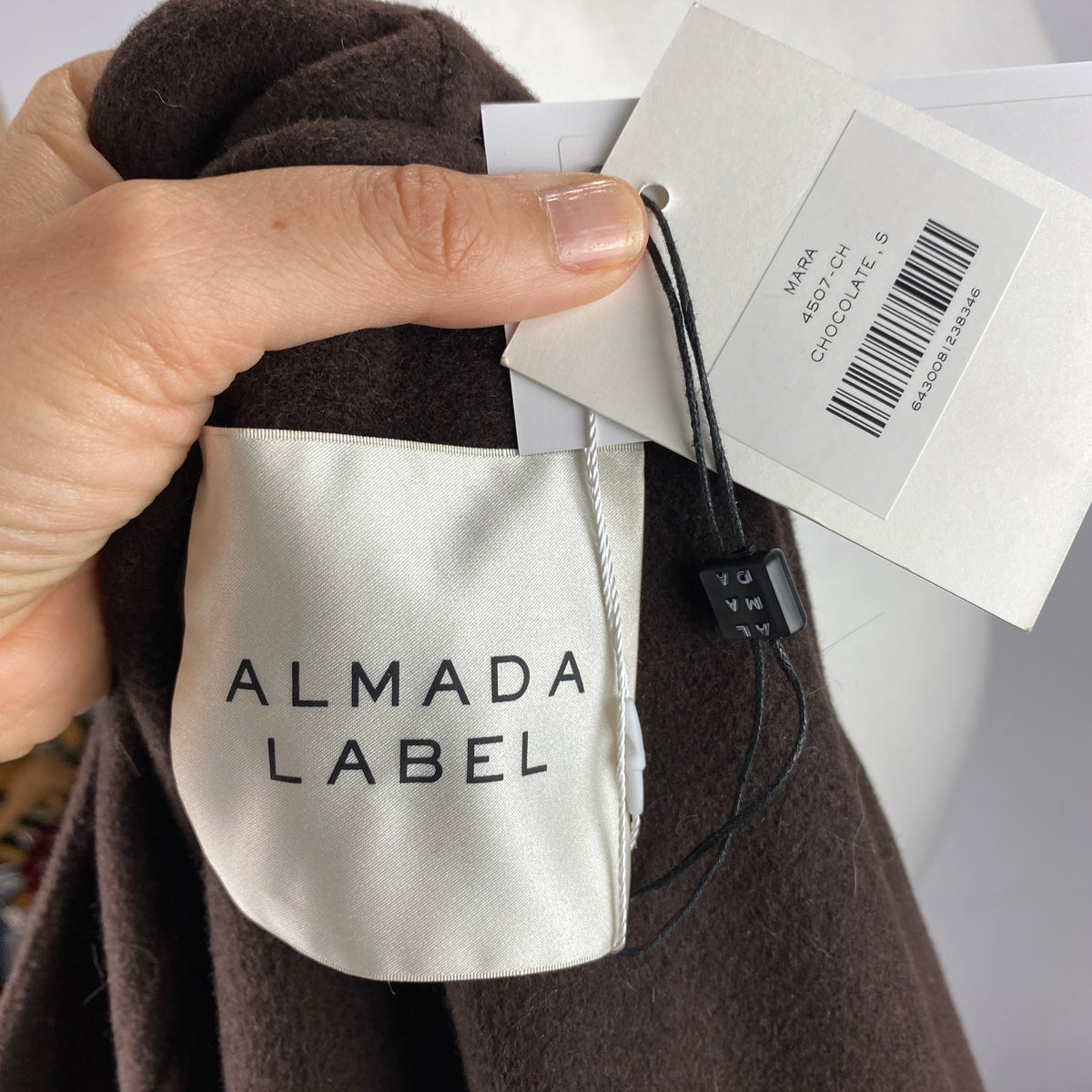 Almada New £835 Chocolate Mara Double Coat S-M