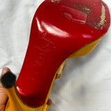 Christian Louboutin Yellow Patent T-Bar Sandals 39