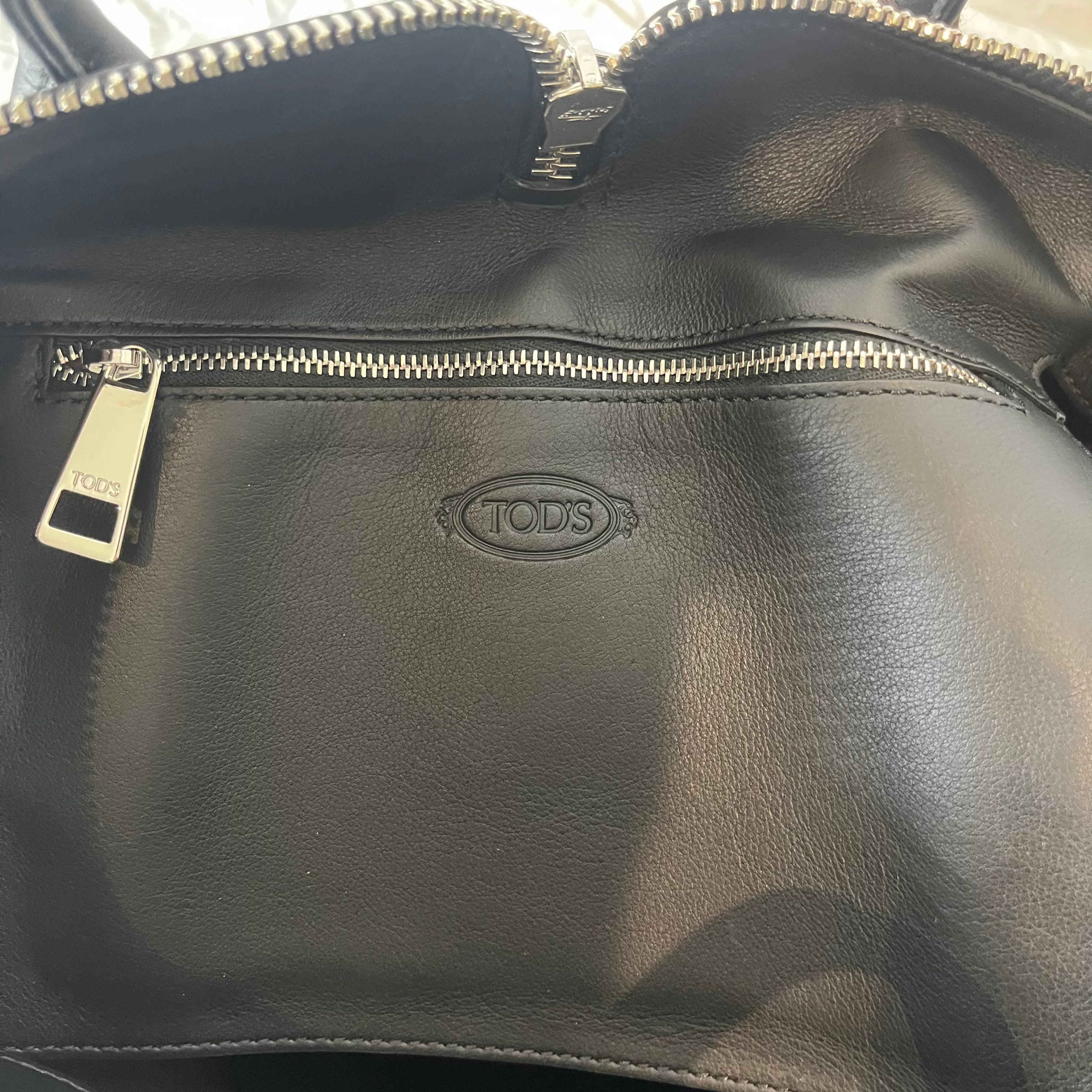 Tods Brand New £2687 Black Sacca Zip Di Tote Bag