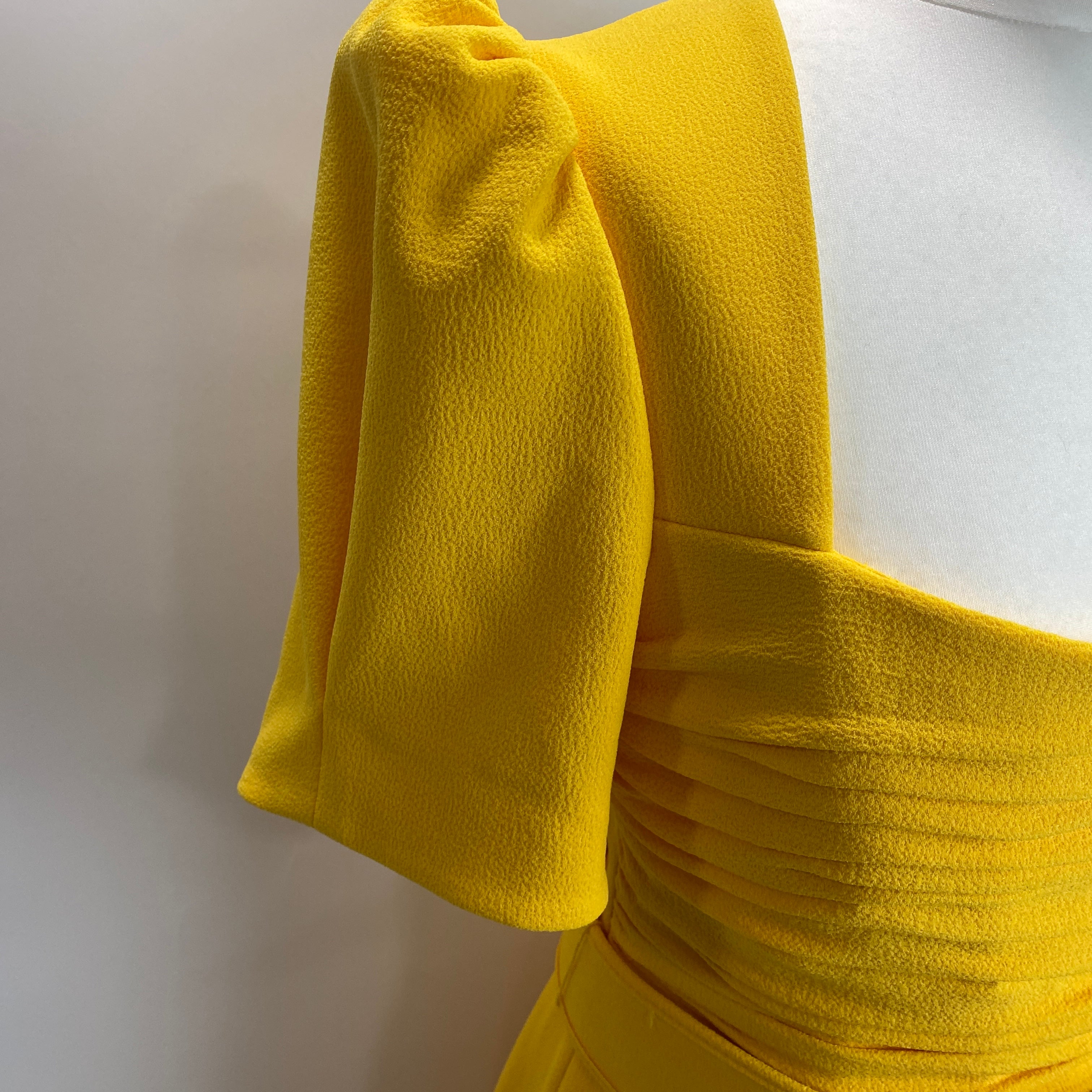 Rebecca Vallance New £770 Yellow Crepe Leona Maxi Dress M