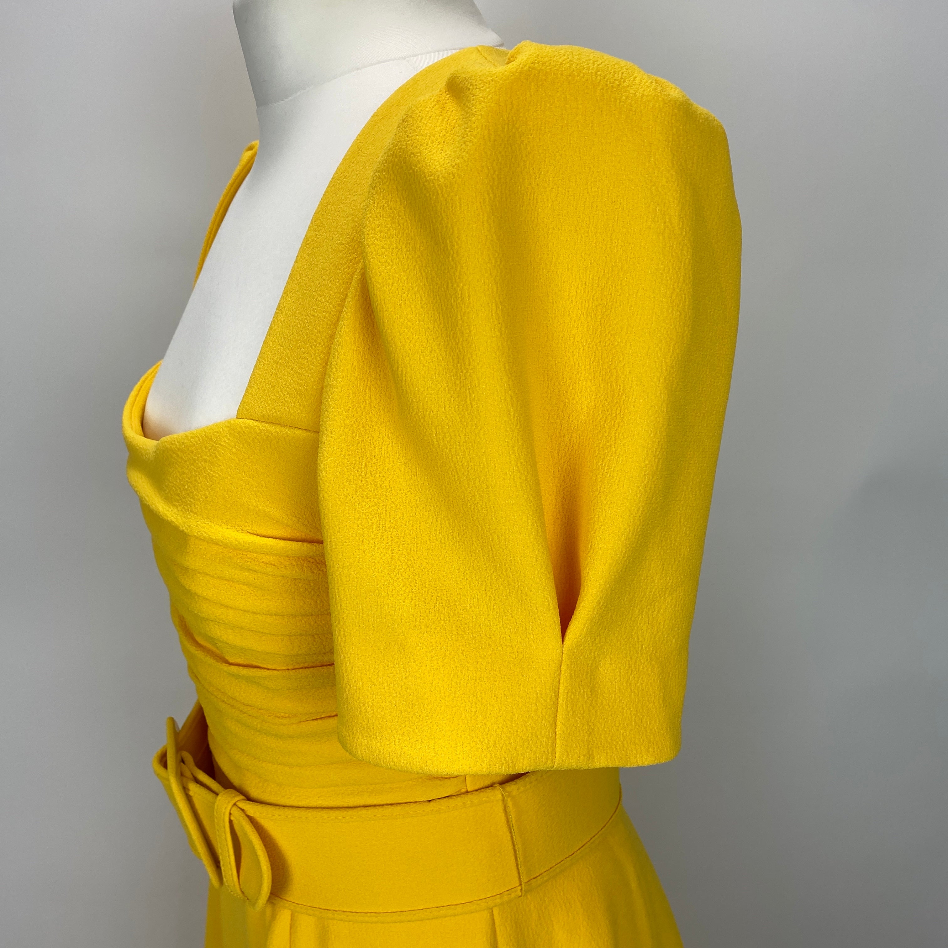 Rebecca Vallance New £770 Yellow Crepe Leona Maxi Dress M