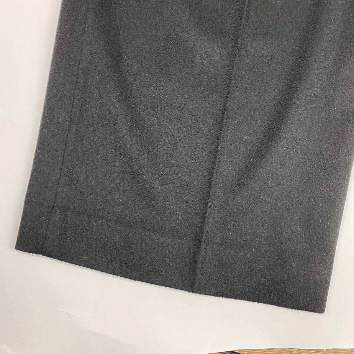 Prada Black Thick Cashmere Pleat Waist Trousers XXS
