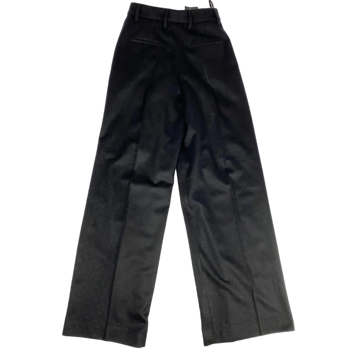 Prada Black Thick Cashmere Pleat Waist Trousers XXS