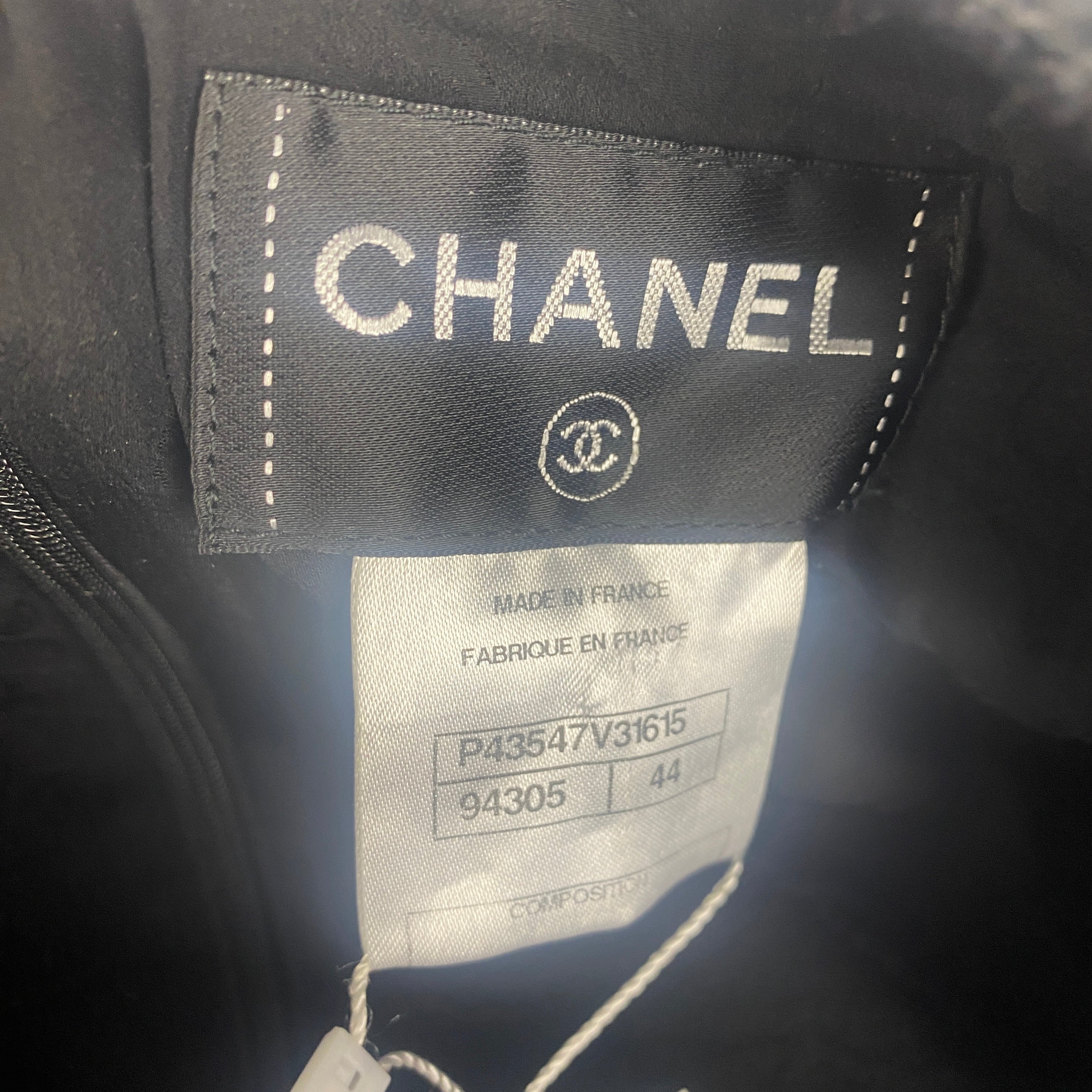 Chanel Vintage Black Cotton Waffle A-Line Dress XL