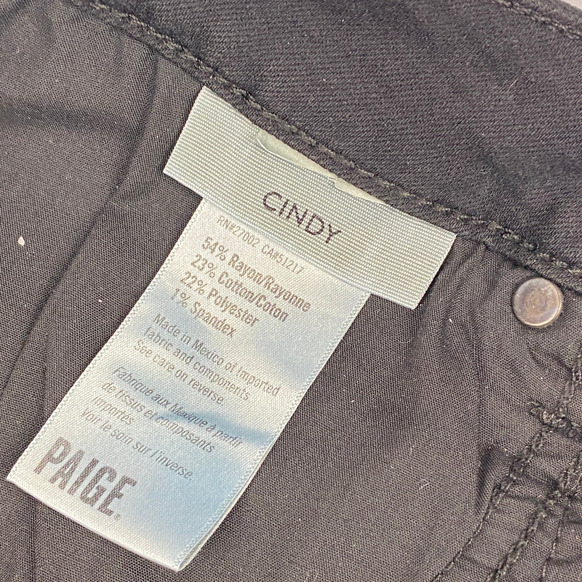 Paige £250 Black Cindy Stretch Crop Jeans 30