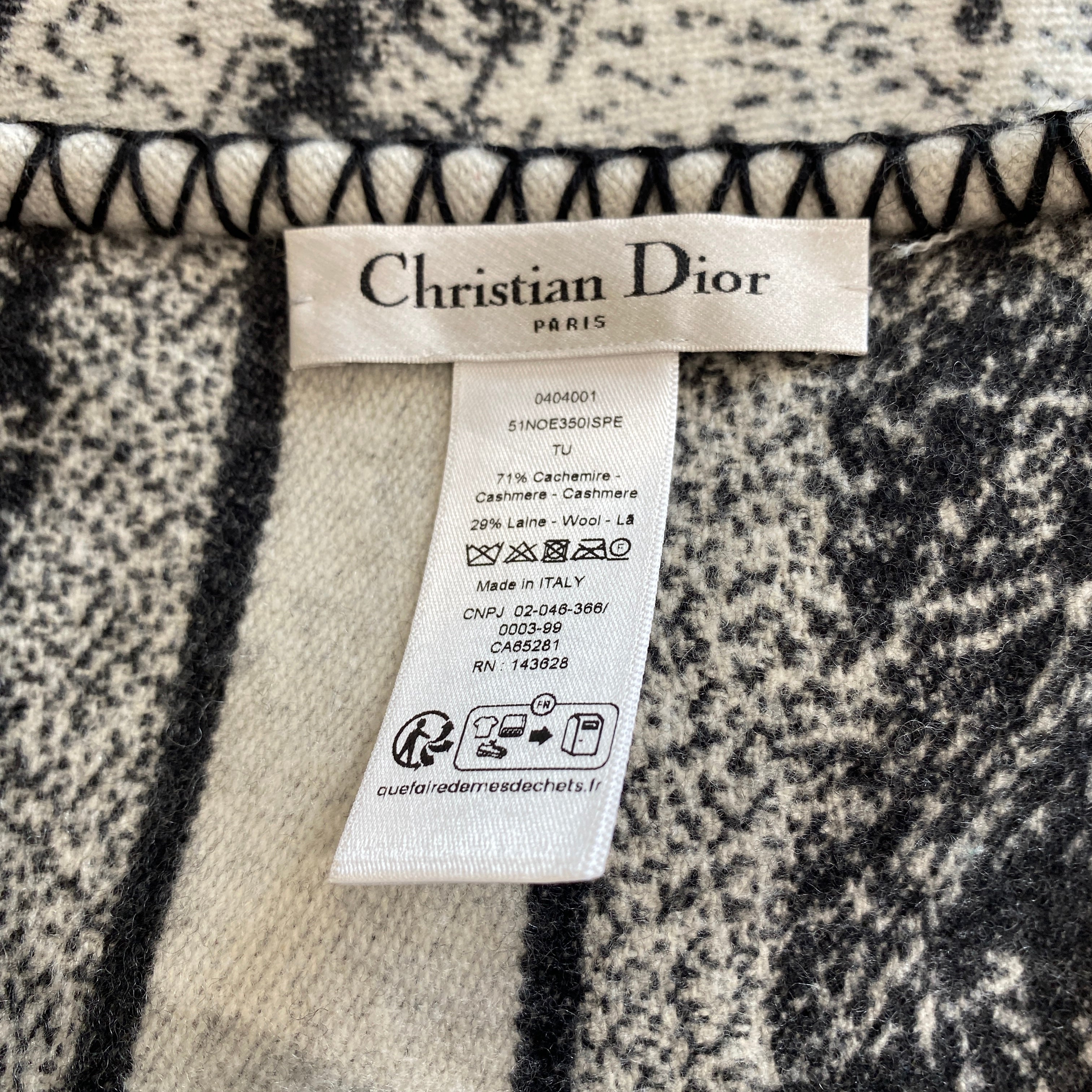Christian Dior New Scotland Toile De Jouy Cashmere & Wool Blanket