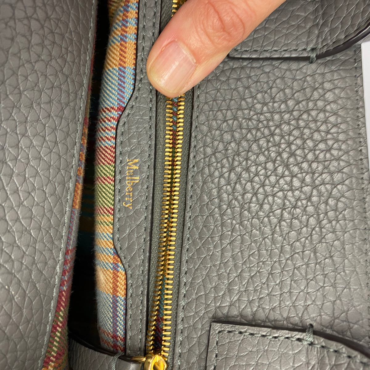 Mulberry £1095 Grey Belted Bayswater Mini Tote Bag