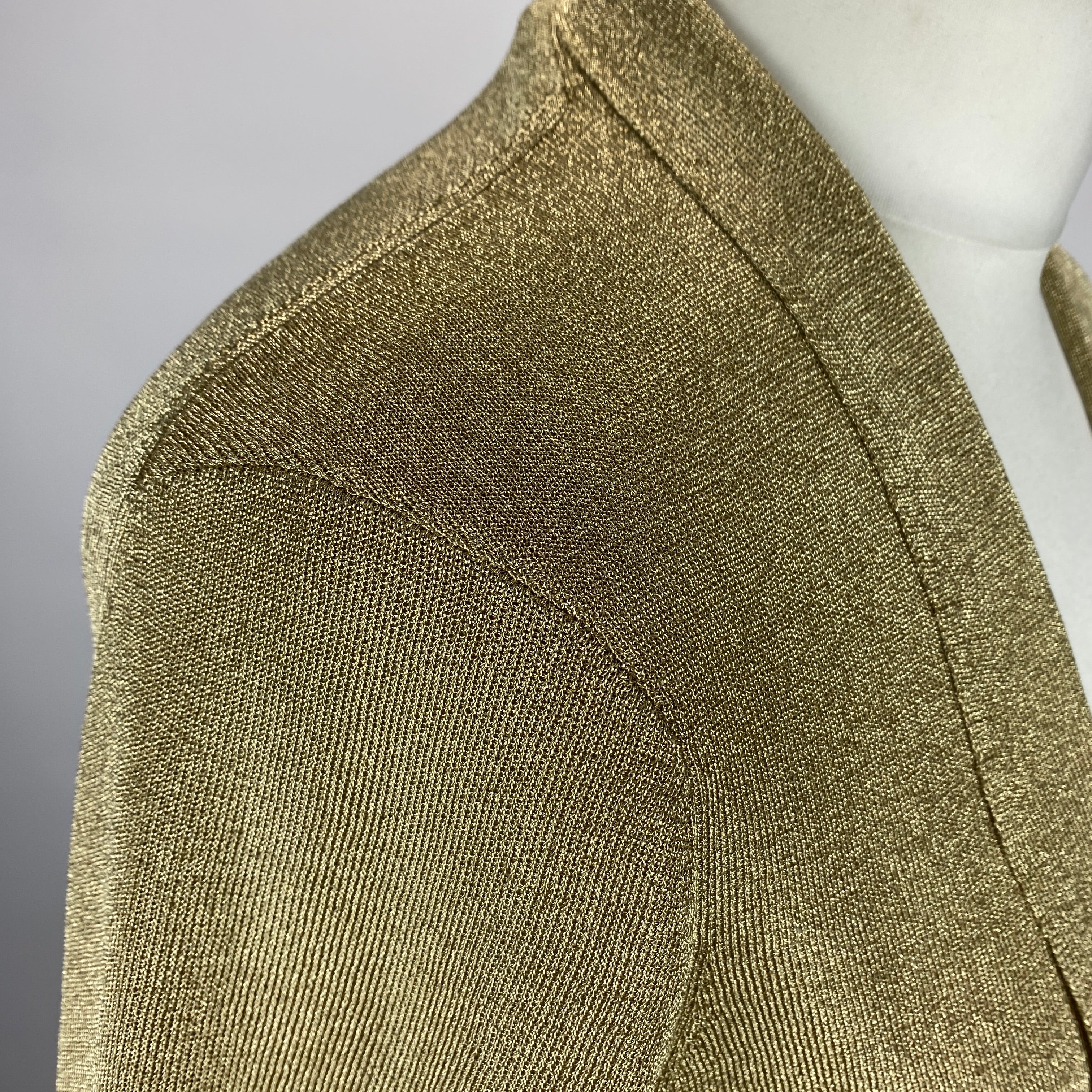 The Fold New £300 Gold Metallic Knit Jacket L
