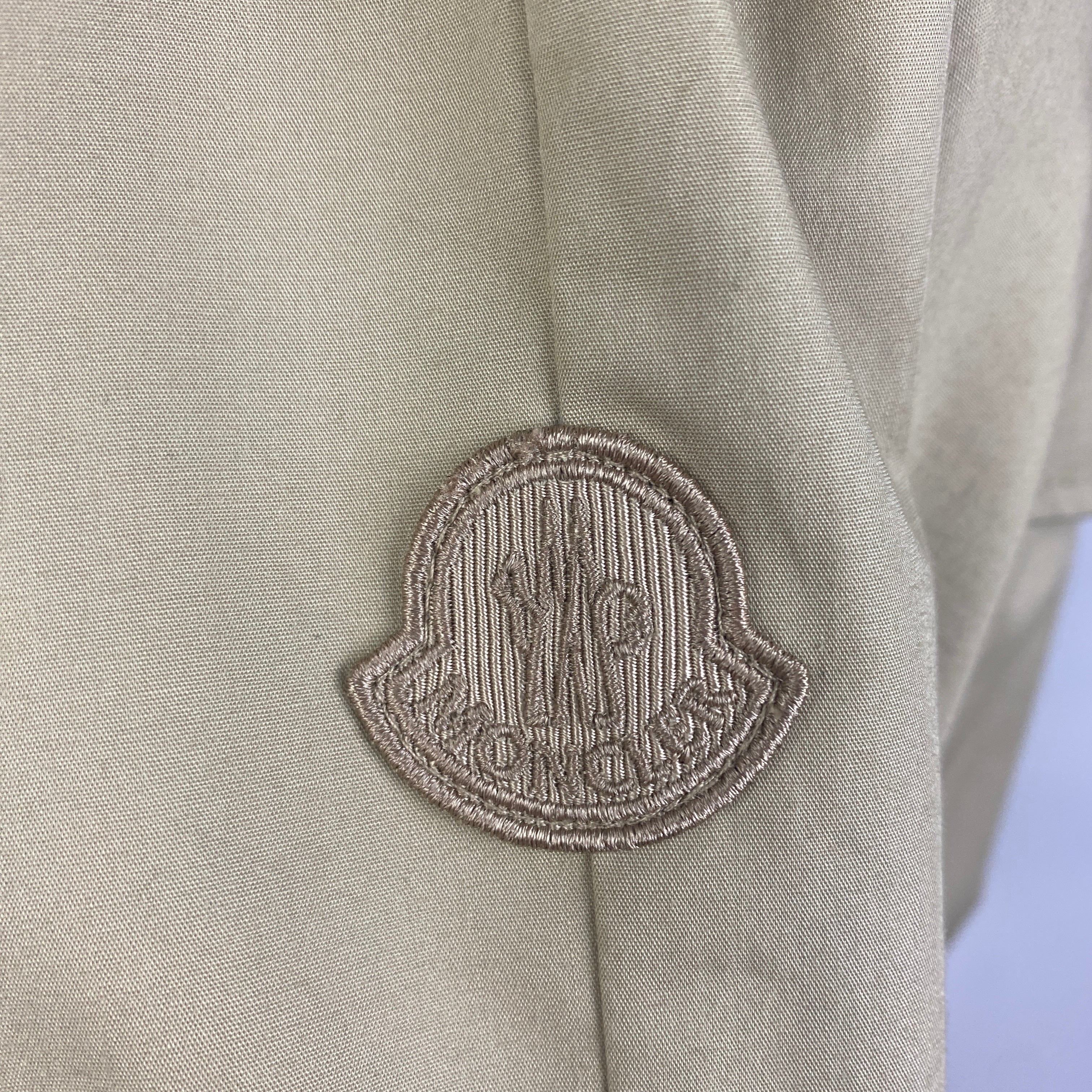 Moncler New Beige Flared Cotton Mix Adhafera Raincoat M/L