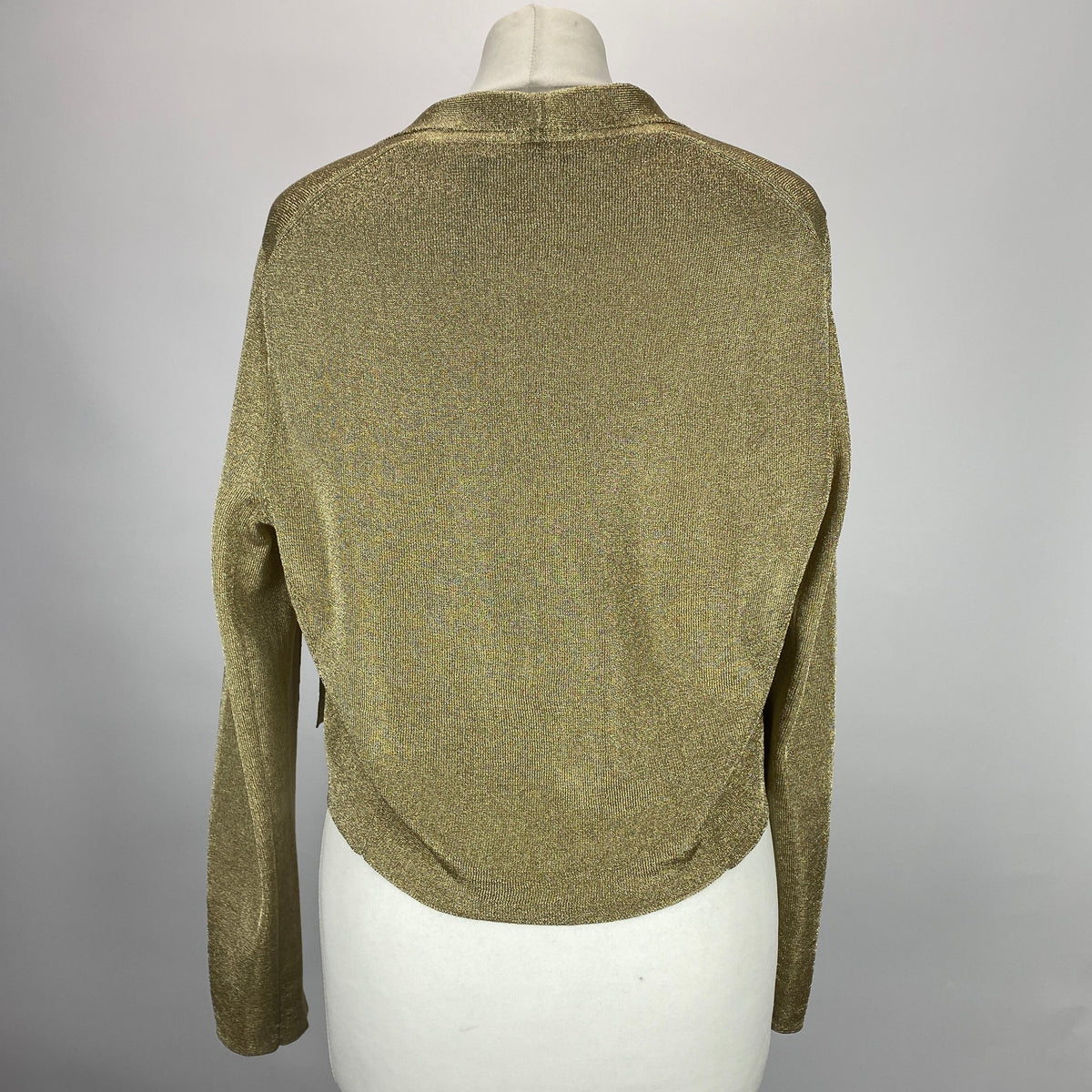 The Fold New £300 Gold Metallic Knit Jacket L