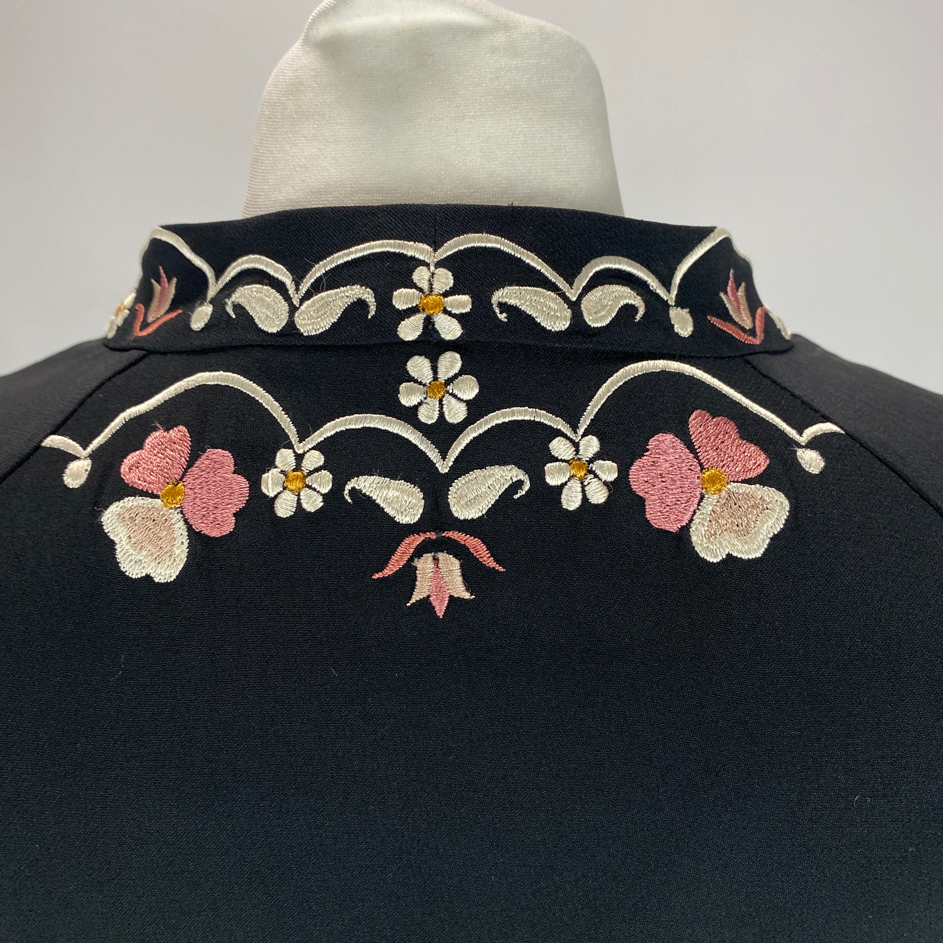 Vilshenko Black Embroidered Crepe Belted Maxi Dress UK10