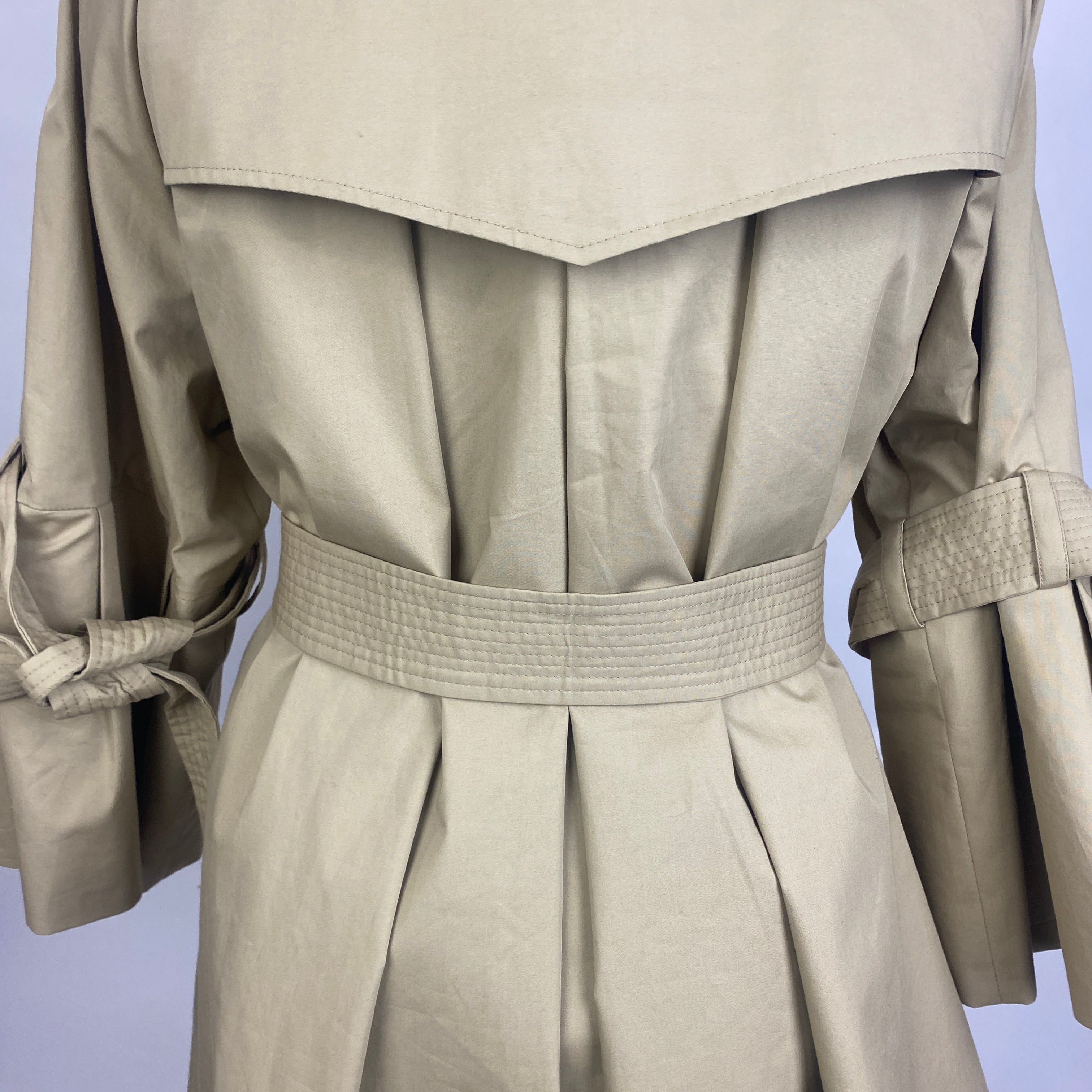 Moncler New Beige Flared Cotton Mix Adhafera Raincoat M/L